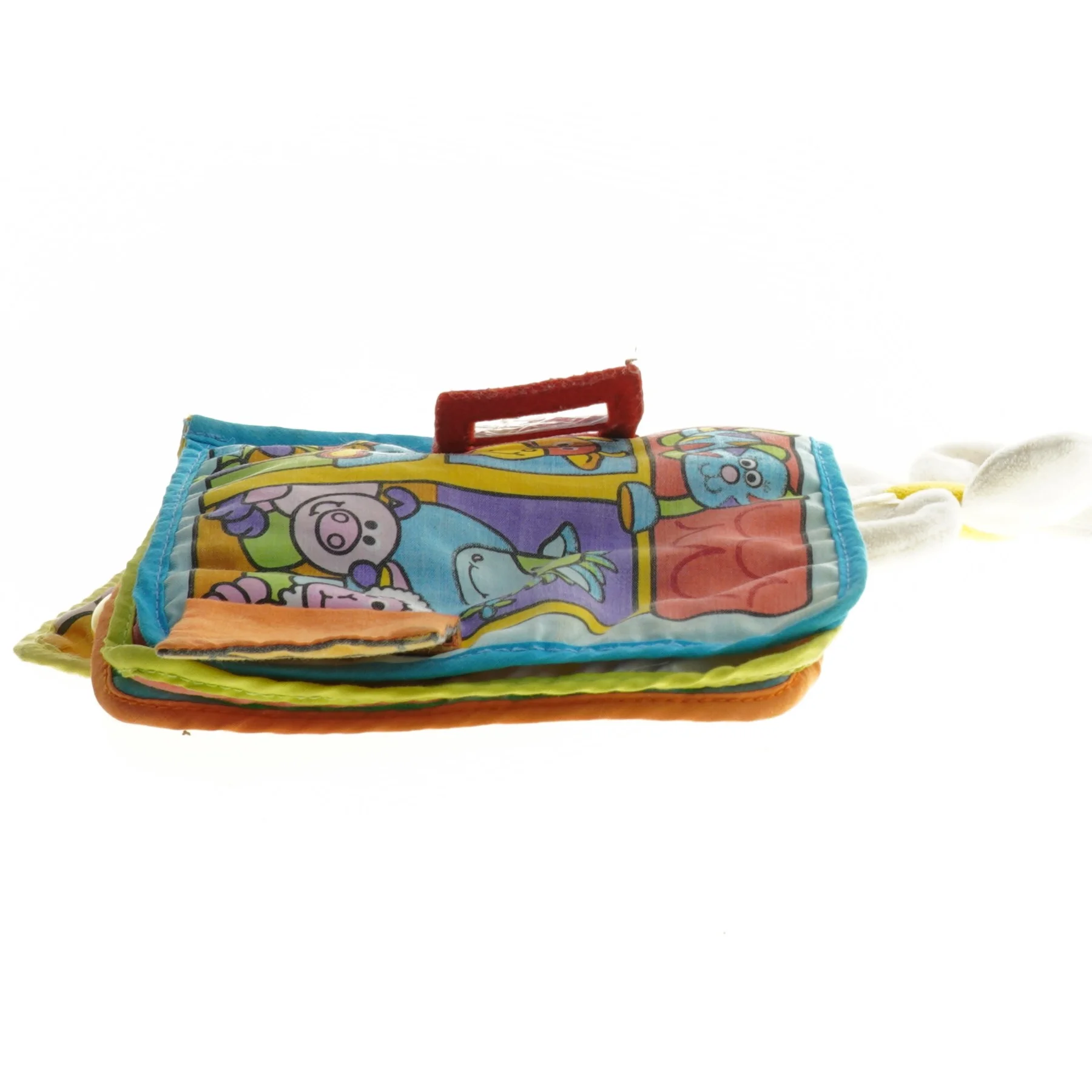 Stofbabybog med blomst (str. 13x13 cm)