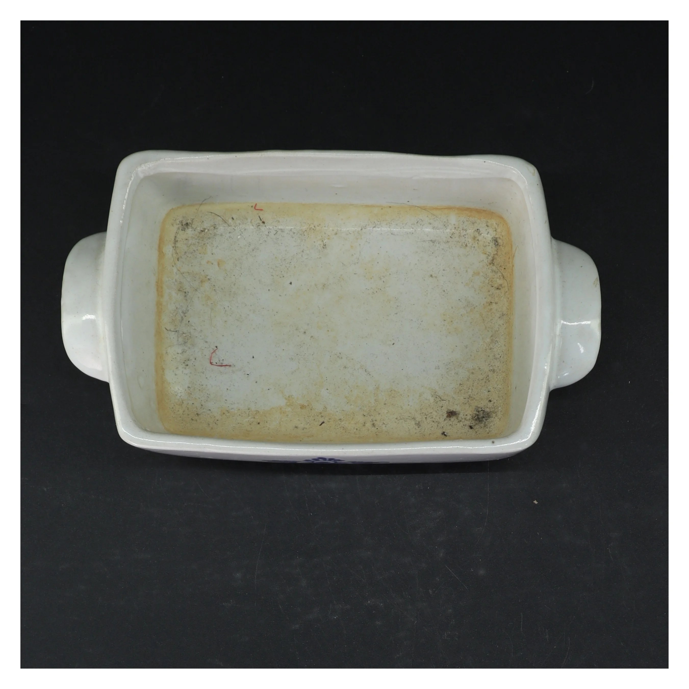 Brugt rektangulært ovnfast fad (str. 18x13 cm)