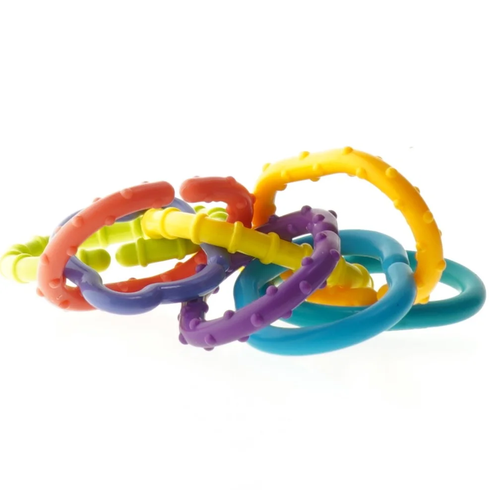 Farverige bideringe til baby (str. 10 cm)