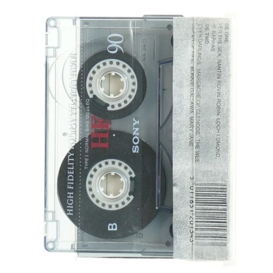 Kassettebånd med musik (str. 11x7 cm)