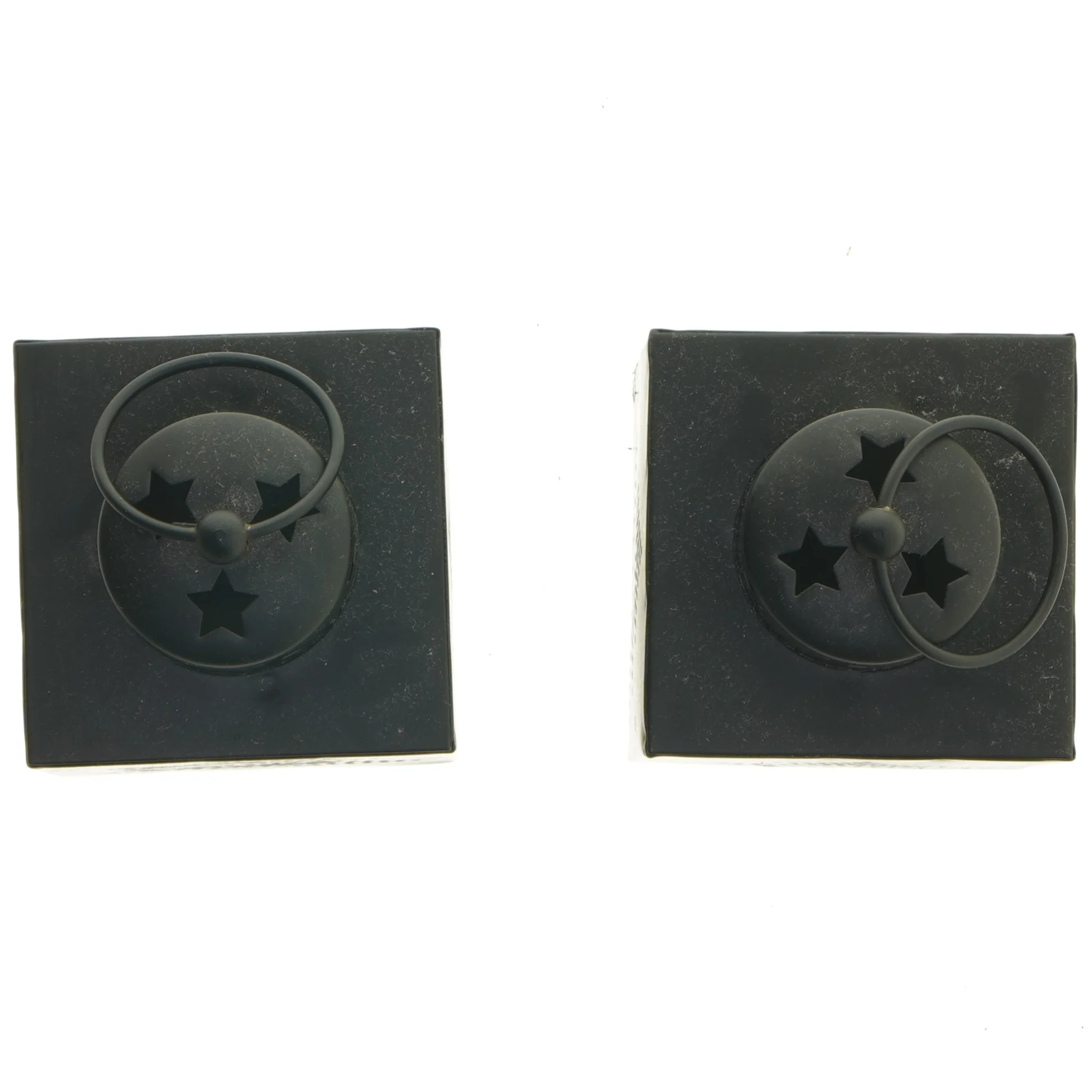 Sort julelanterne sæt (str. 16x9x9 cm)