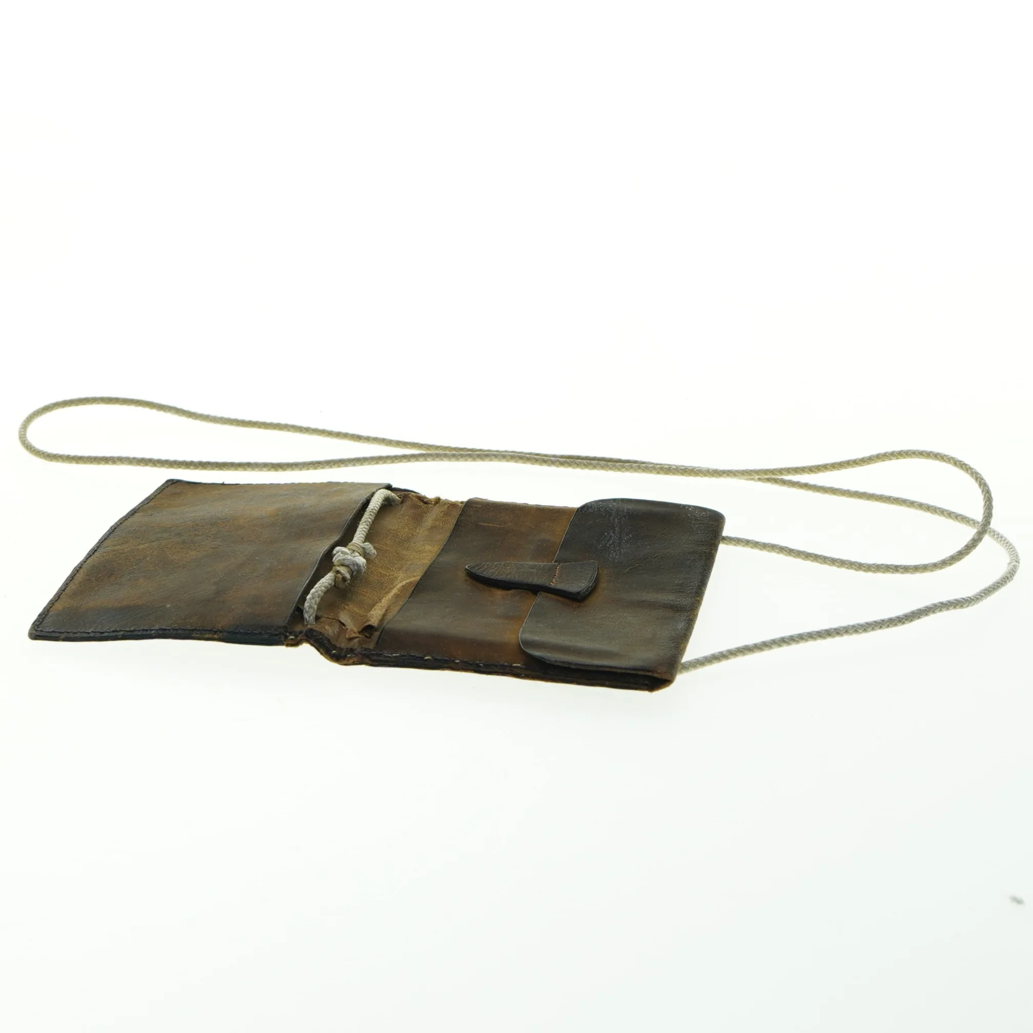 Lædertaske med skulderrem (str. 9x13 cm)