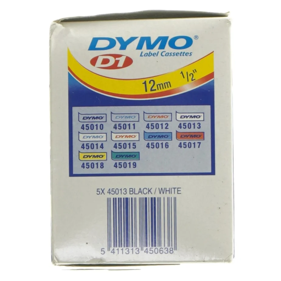Dymo D1 Label Kassette 12mm fra Dymo (str. 9x9x7 cm)