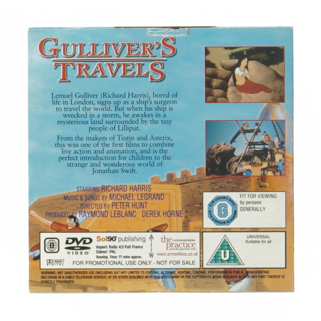 Gulliver's Travels DVD (str. 12,5x12,5 cm)