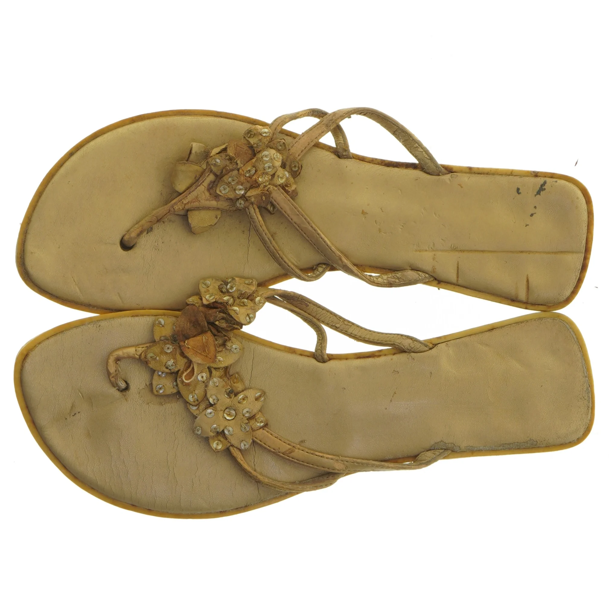 Brune sandaler med blomsterpynt (str. Længde, 27 cm)