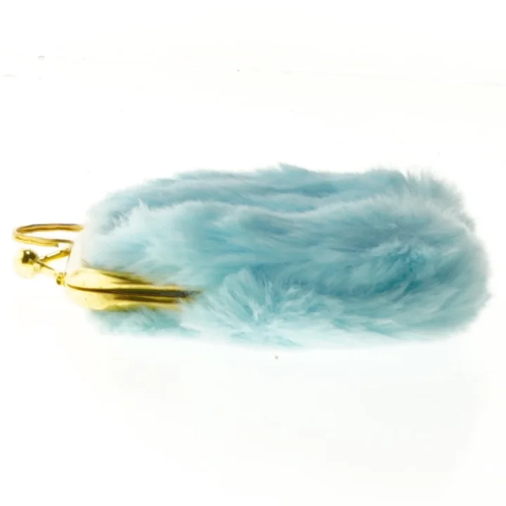 Blå pels pung (str. 11x9 cm)