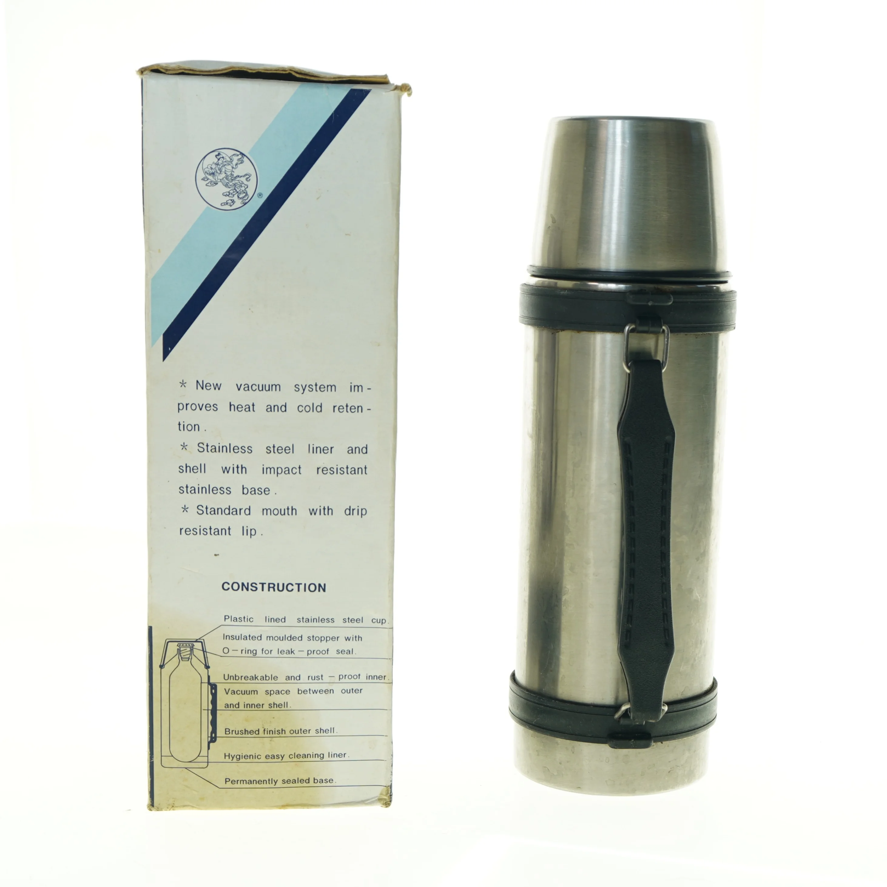 Termoflaske i rustfrit stål med original kasse (str. 1 liter)