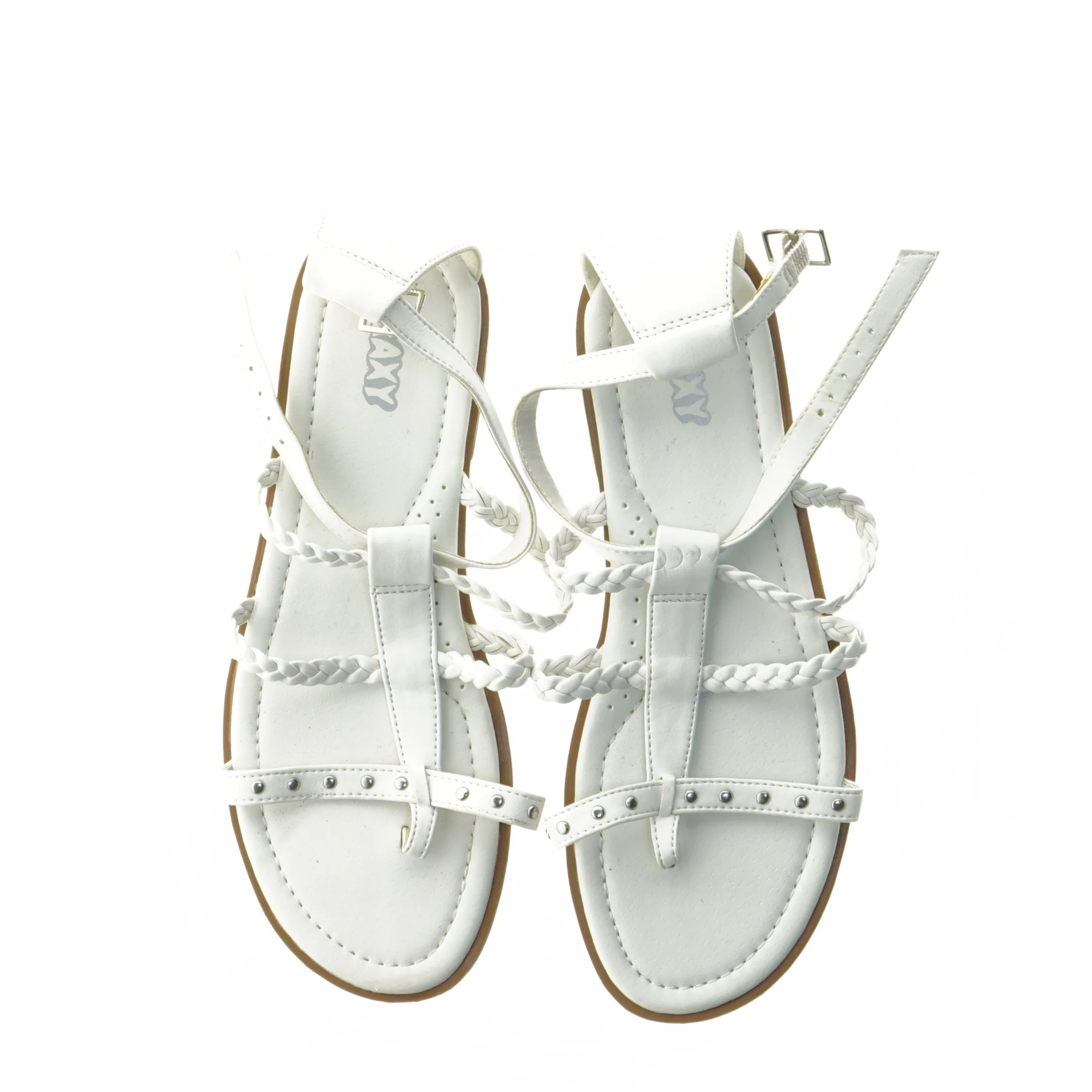 Hvide lædersandaler størrelse 35 fra Agaxy (str. 35 )