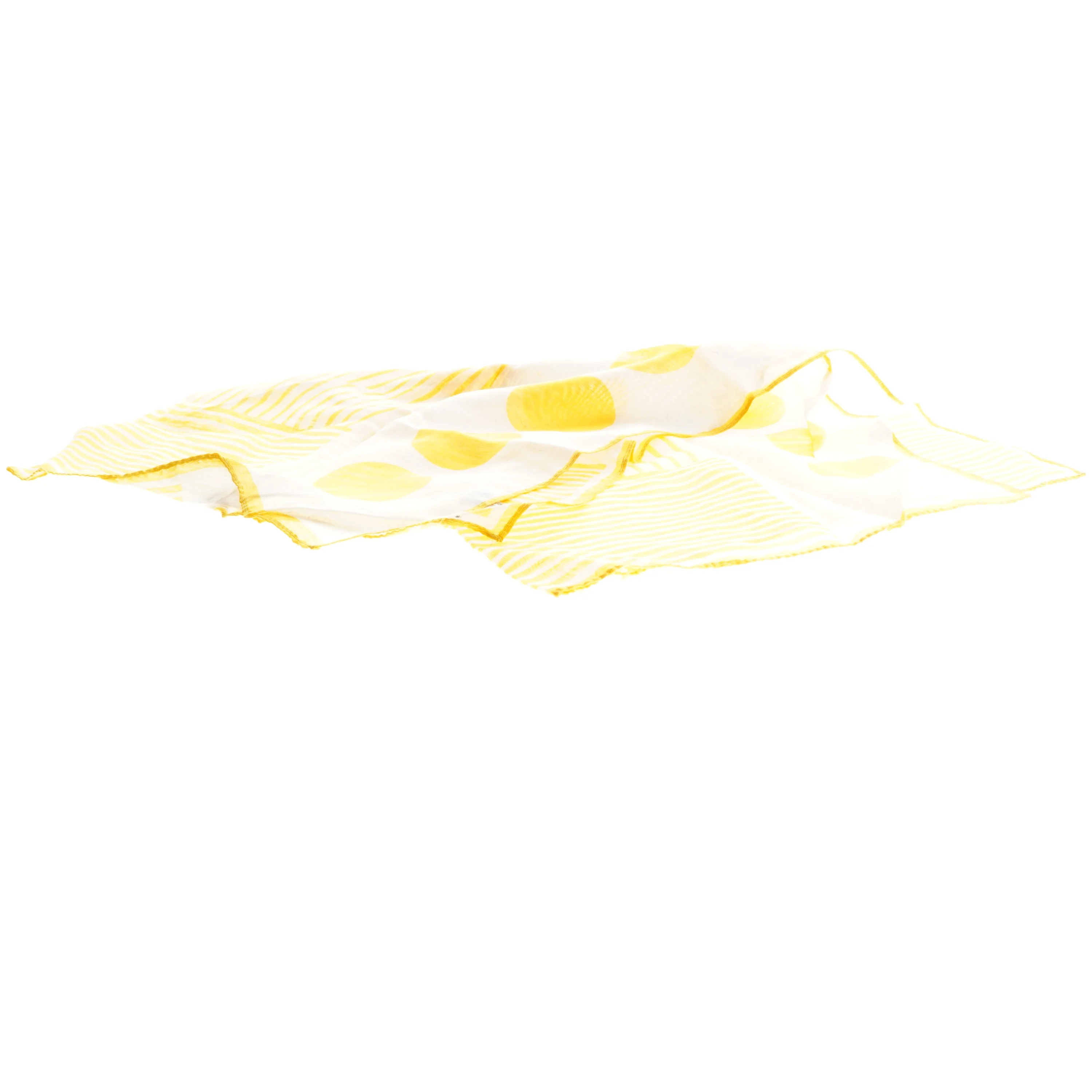 Gul og hvid tørklæde (str. 53x53 cm)