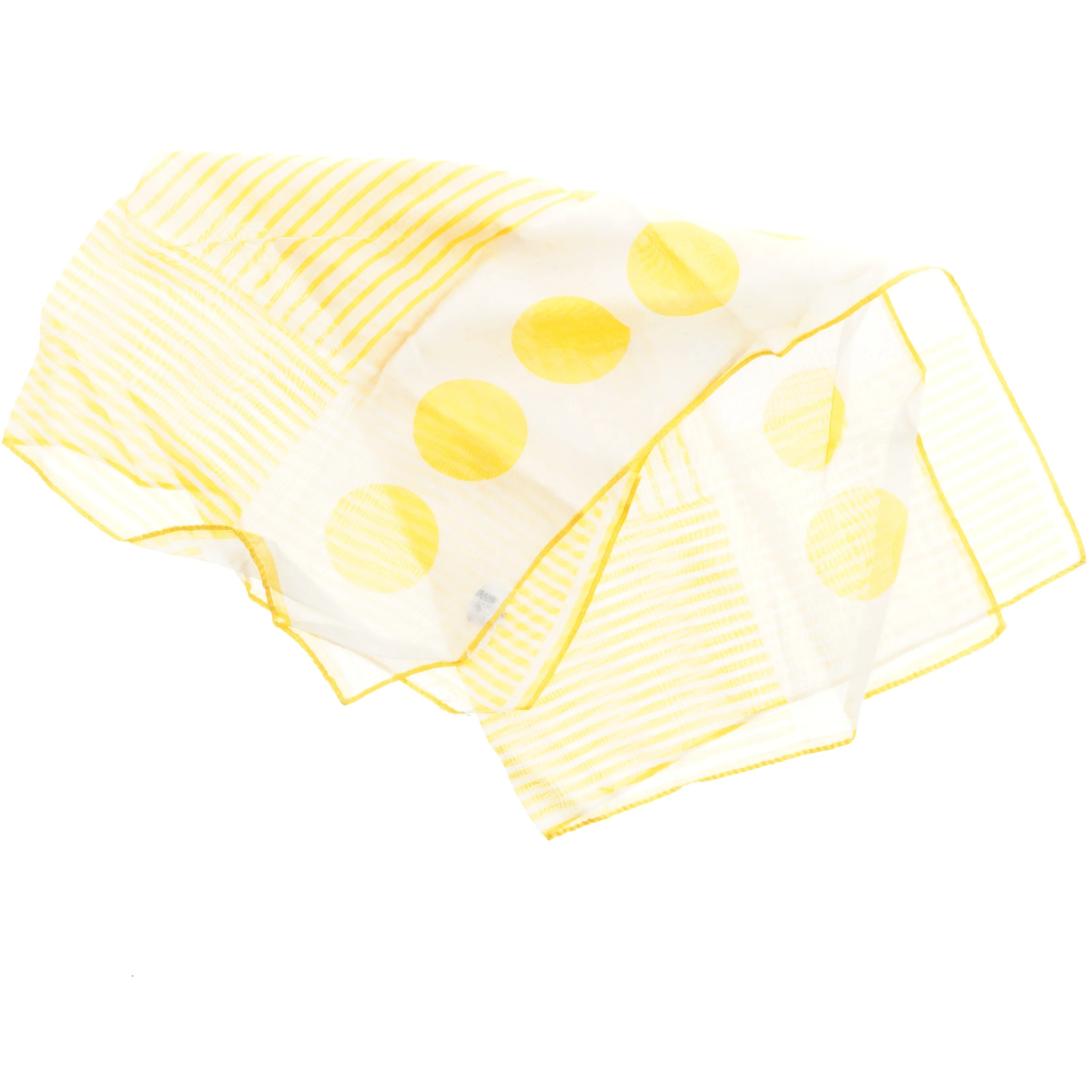 Gul og hvid tørklæde (str. 53x53 cm)