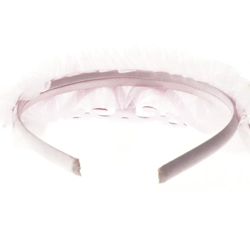 Lyserød prinsessekrone hårbøjle (str. 17 cm)