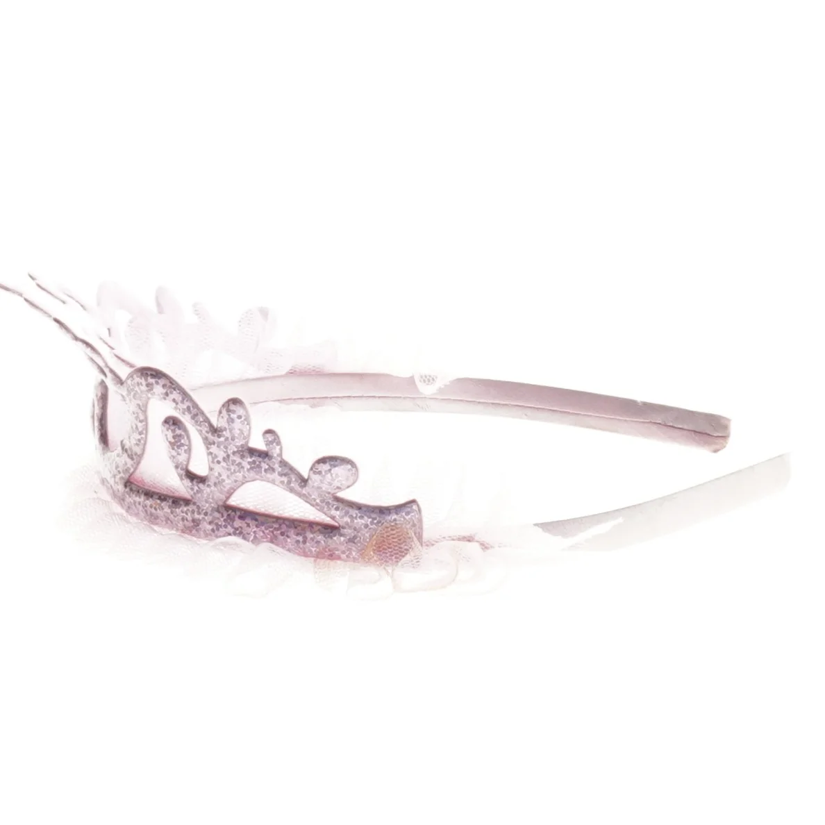 Lyserød prinsessekrone hårbøjle (str. 17 cm)