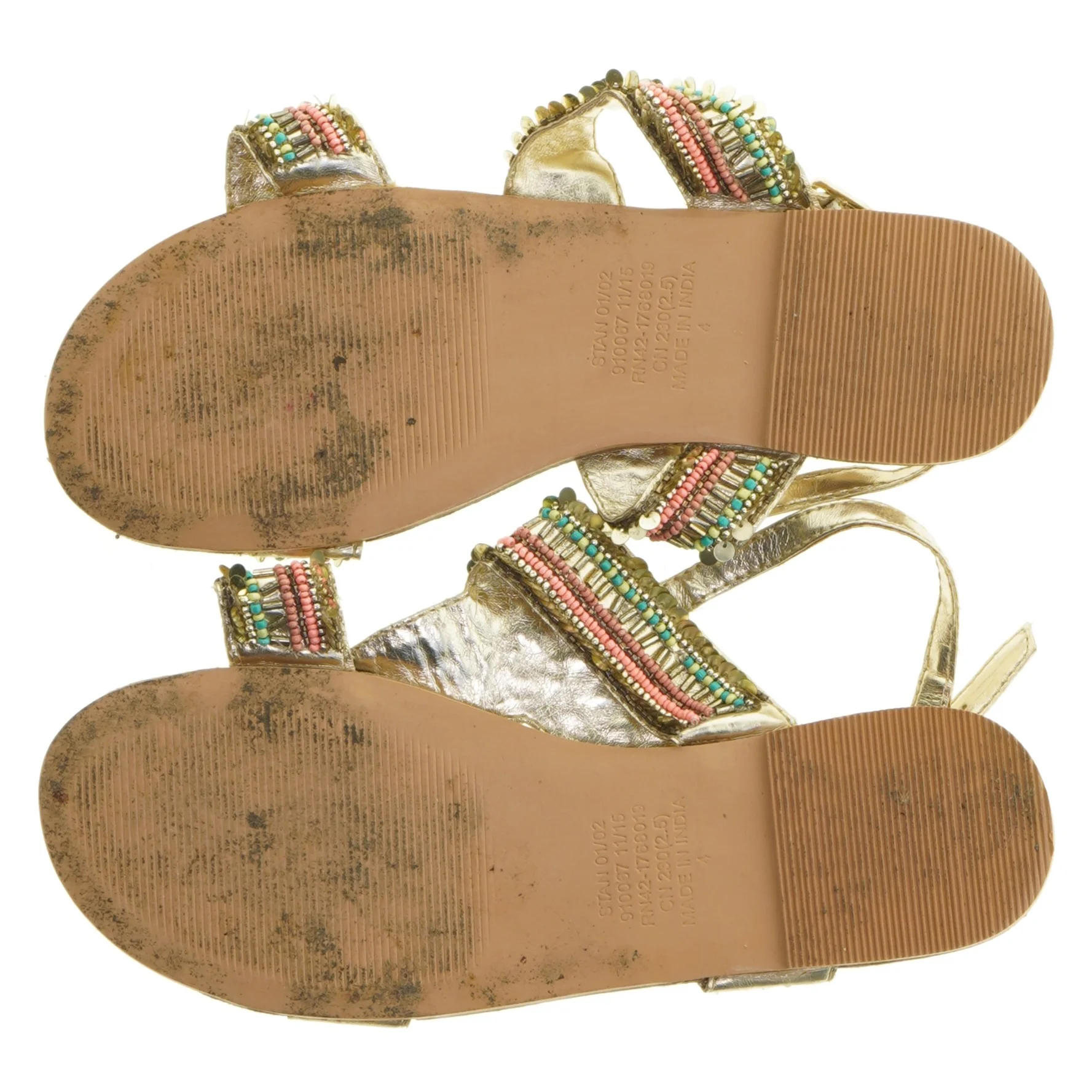 Børnesandaler med perleudsmykning fra Monsoon (str. Længde. 24 cm)