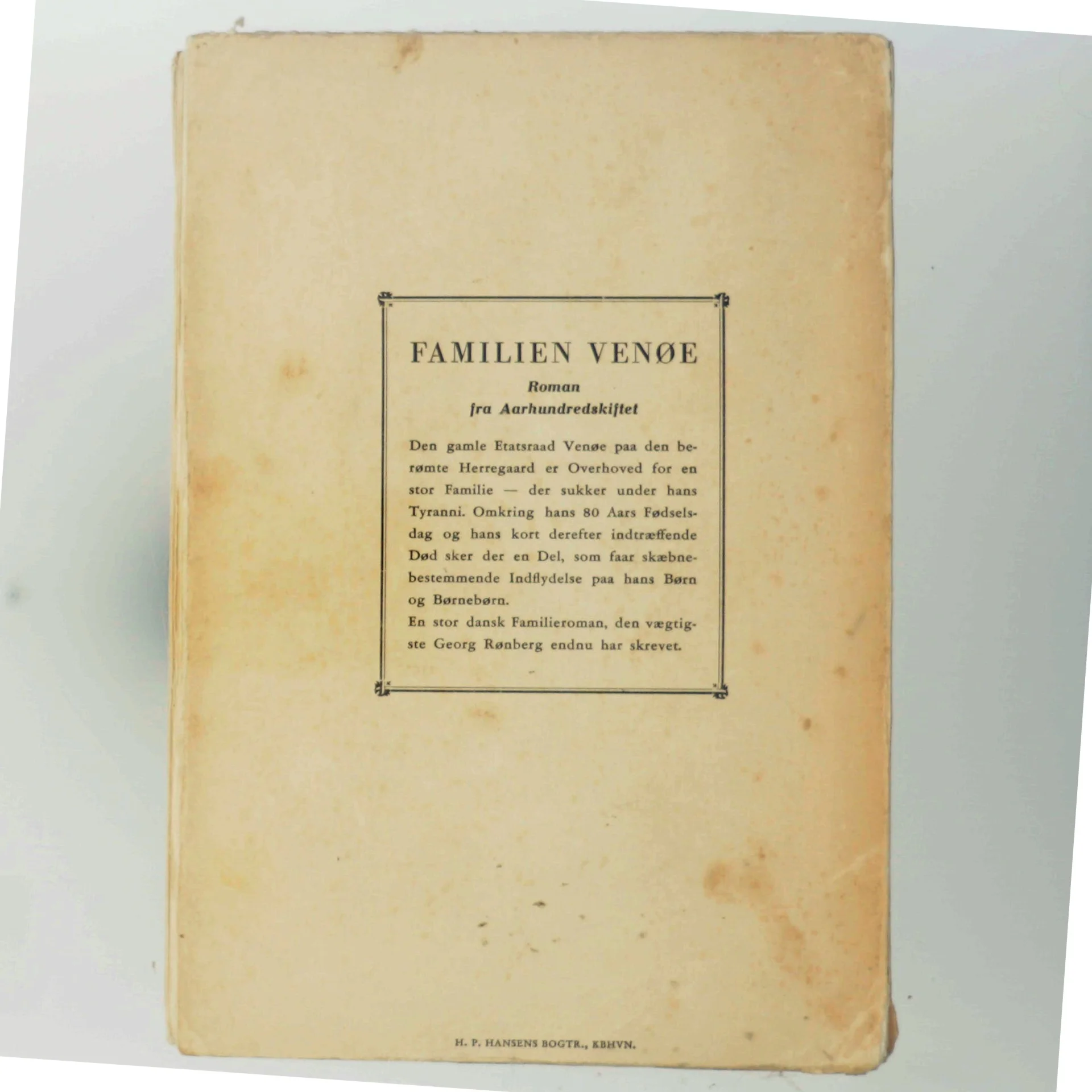 Familien Venøe af Georg Rønberg (Bog)