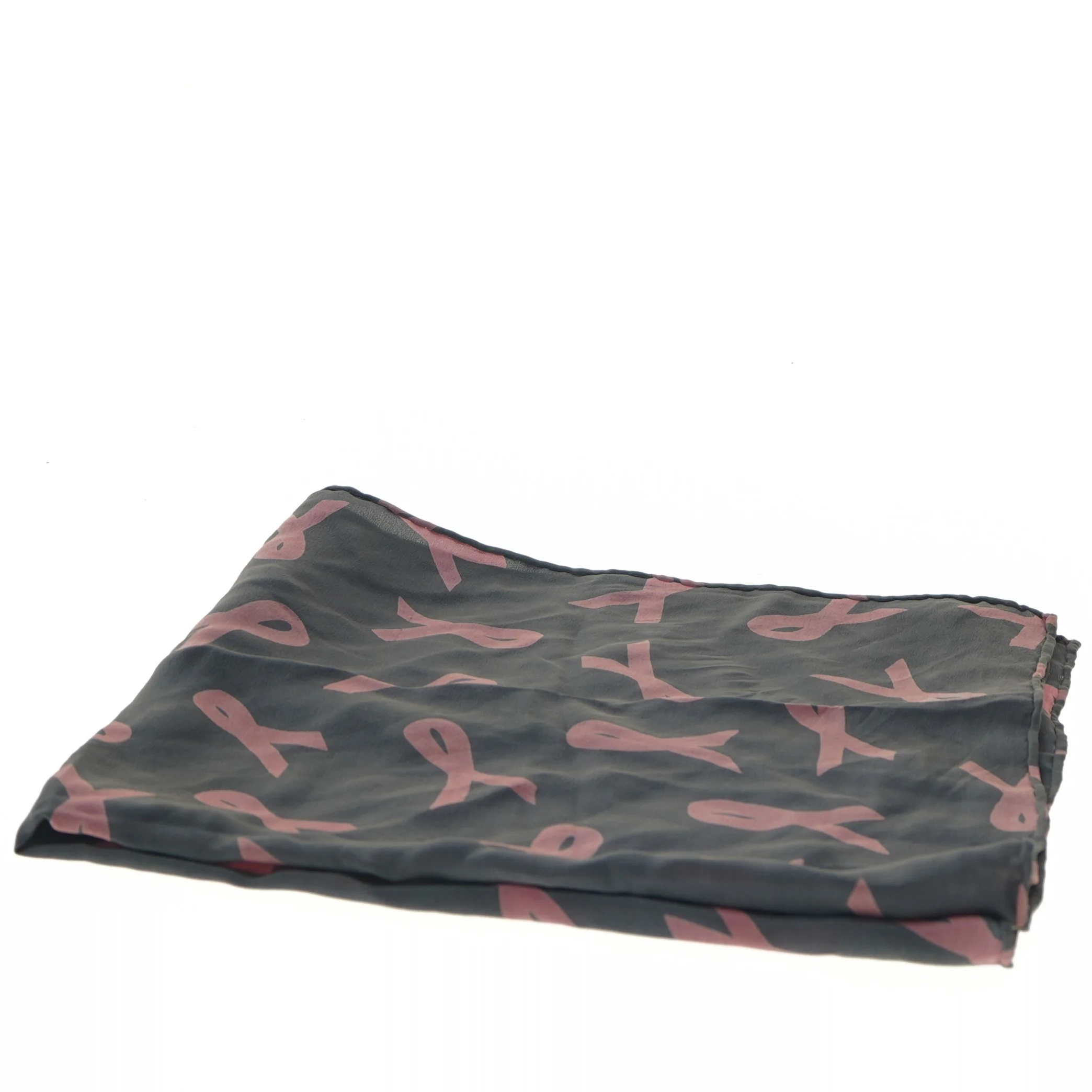 Tørklæde med lyserøde sløjfer (str. 50x54 cm)