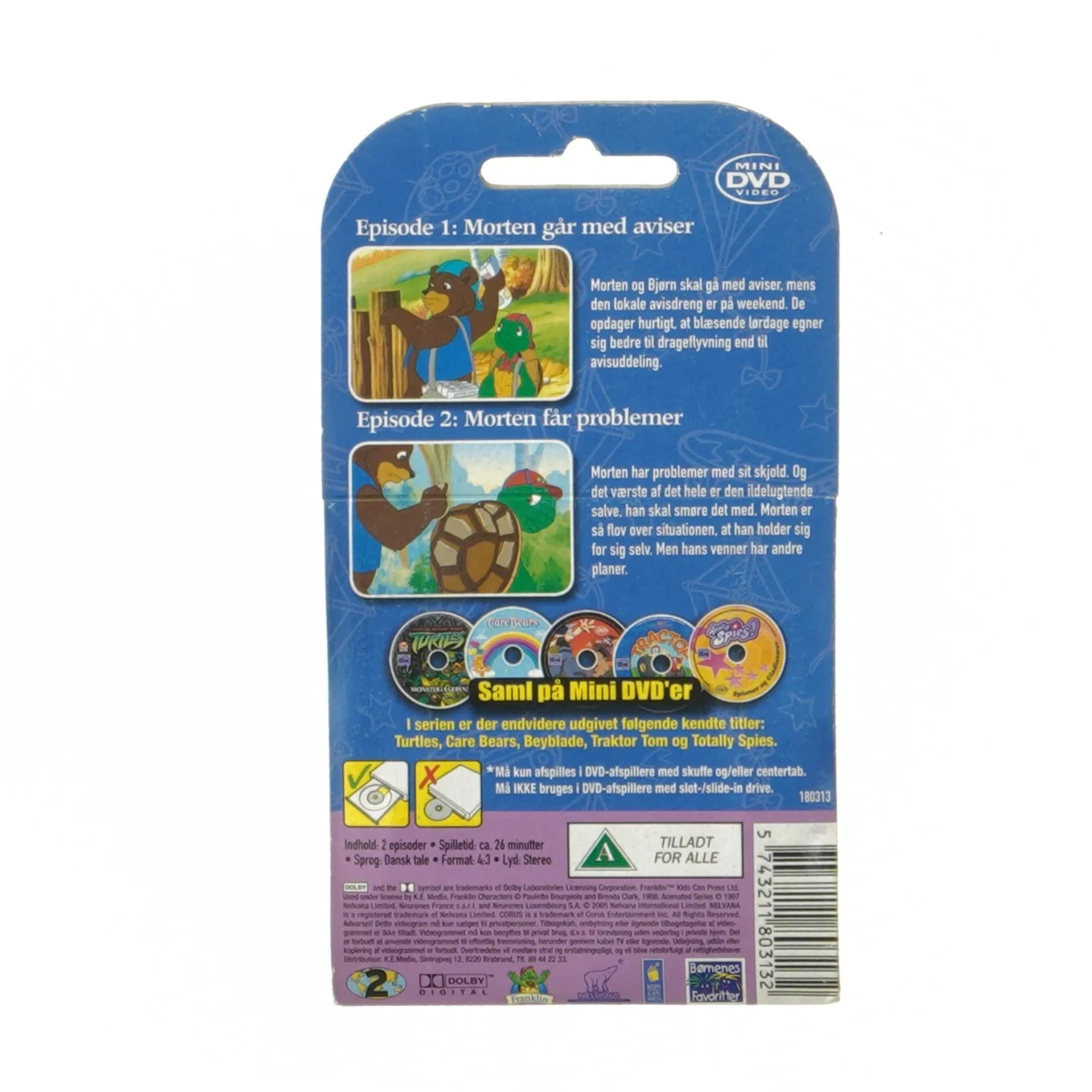 Morten DVD med to episoder (str. 15x8,5 cm)