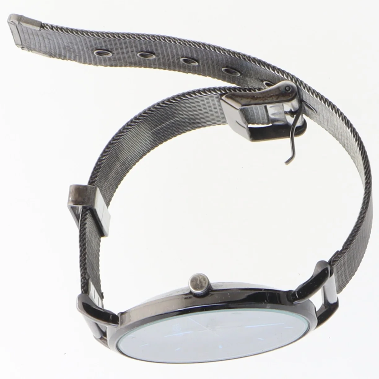 Herreur med sort rem fra Geneva (str. Ø 4 cm)