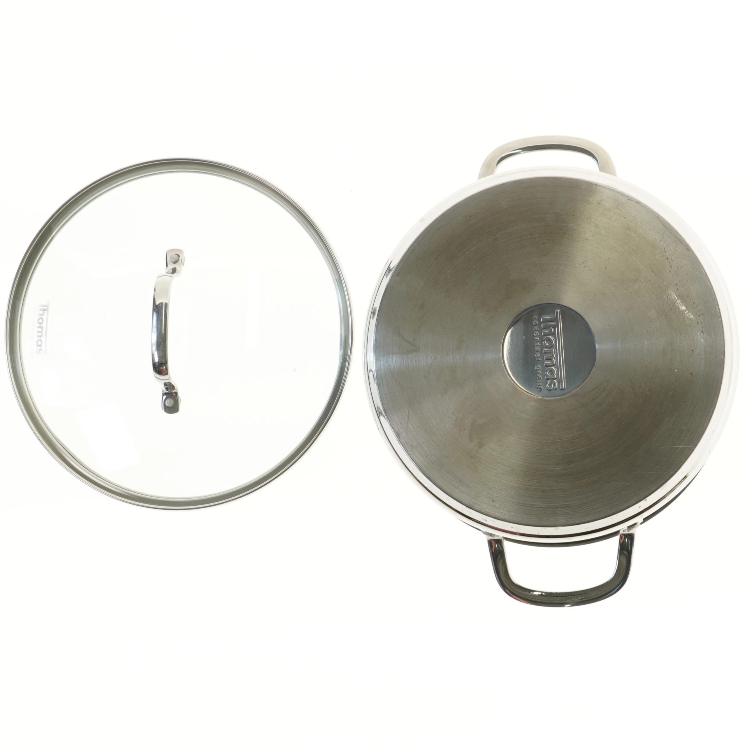Suppegryde med låg, rustfrit stål fra Thomas (str. Ø 25,5 cm)