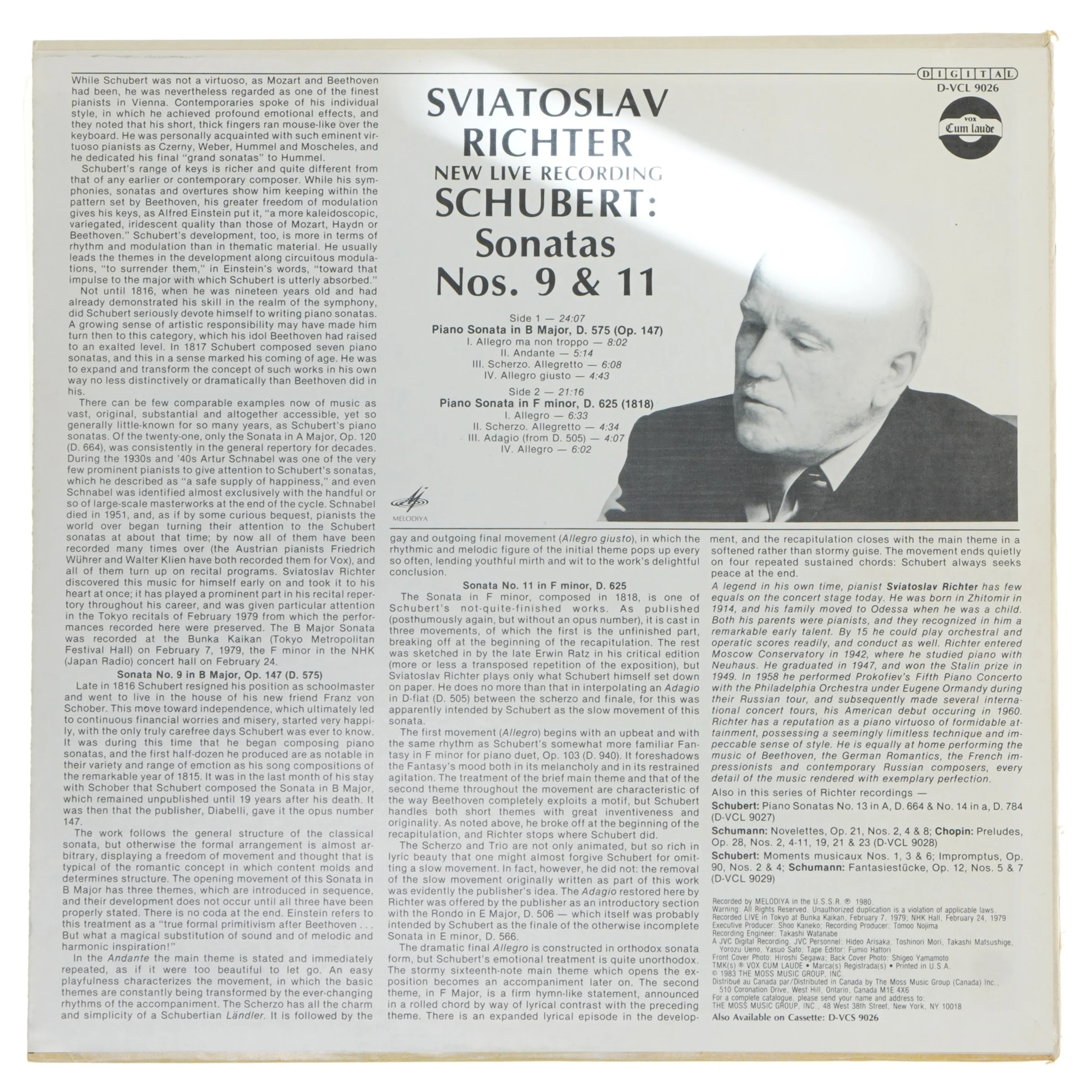 Svjatoslav Richter Schubert Sonater LP