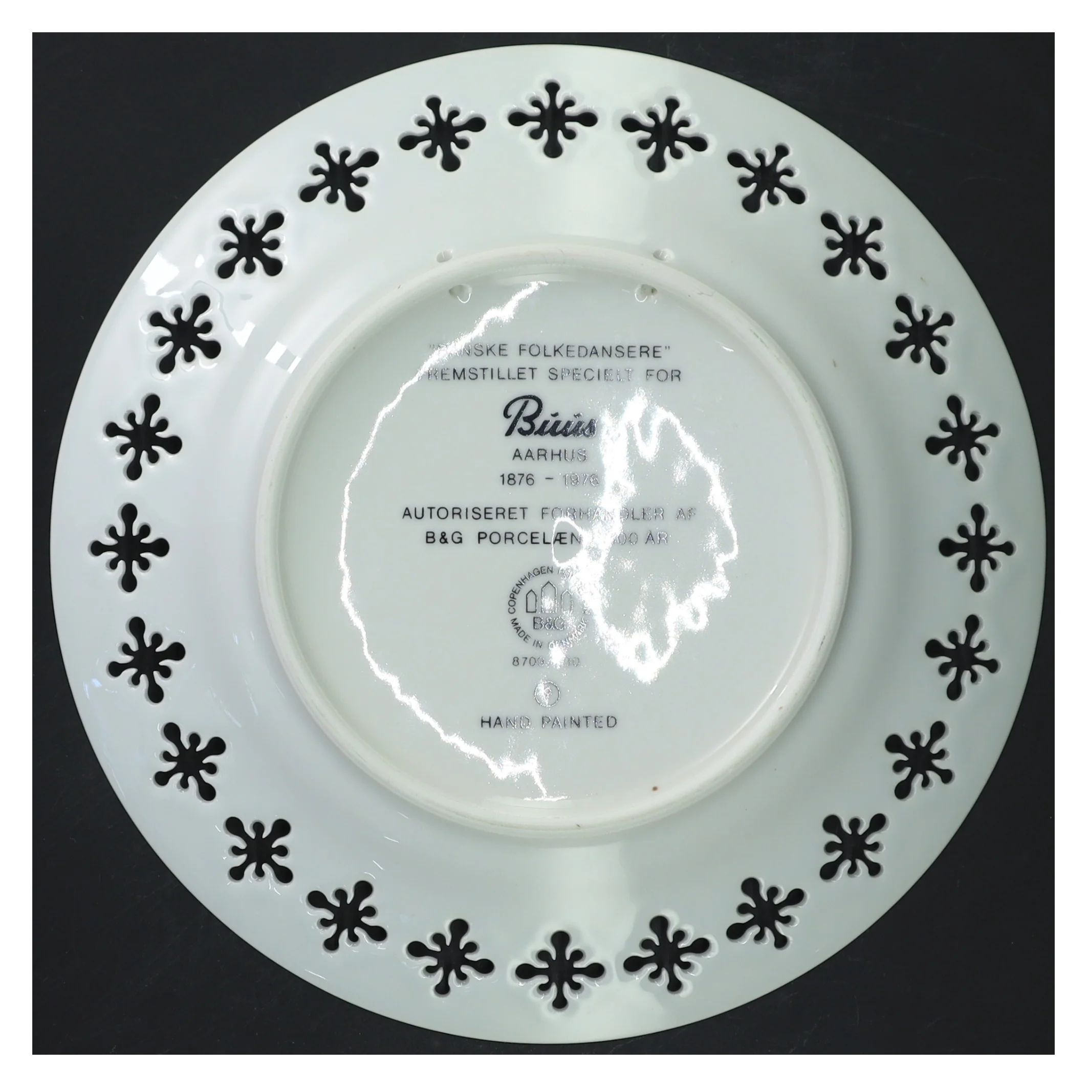 Porcelænsfad med motiv fra B&G Porcelæn (str. Ø 22 cm)