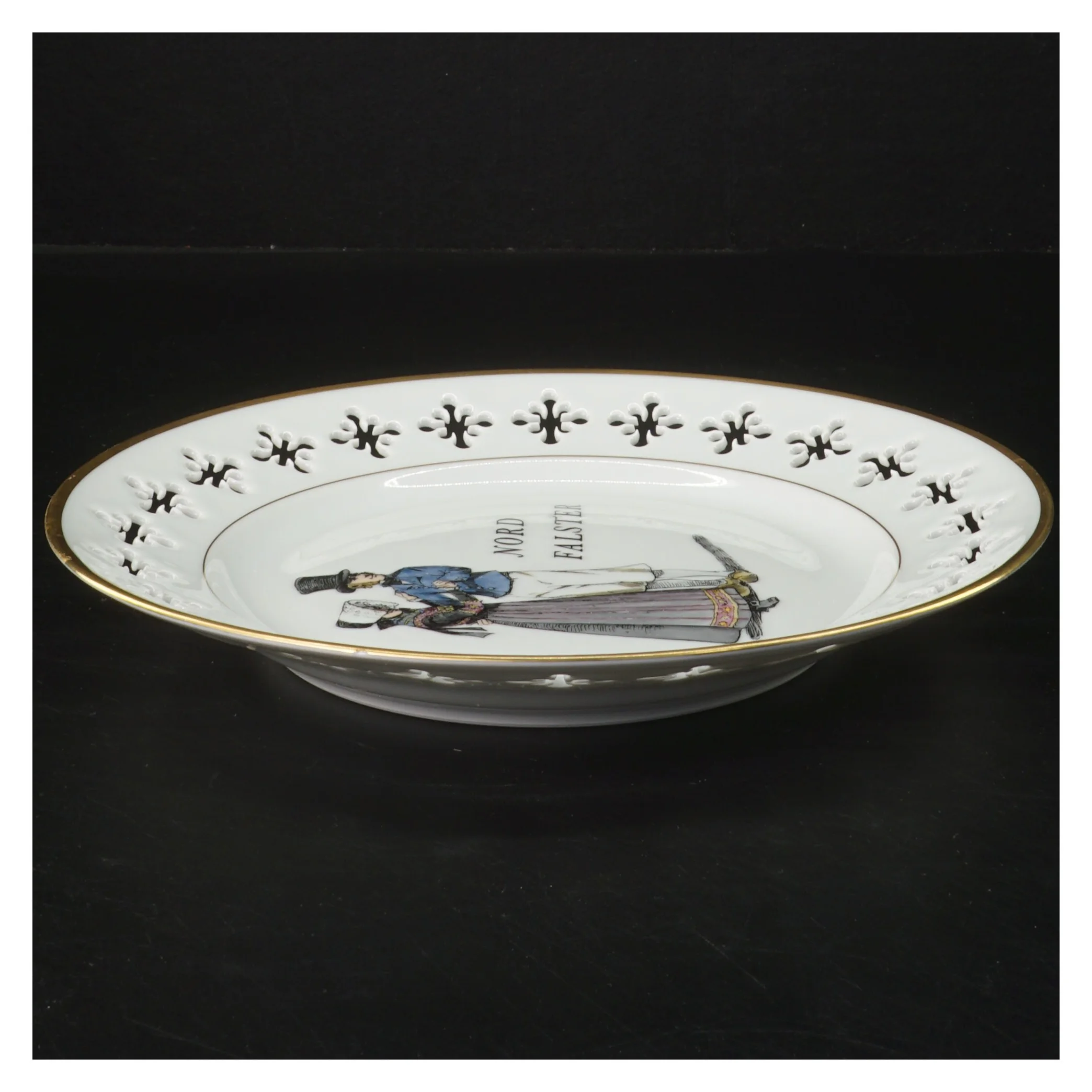 Porcelænsfad med motiv fra B&G Porcelæn (str. Ø 22 cm)