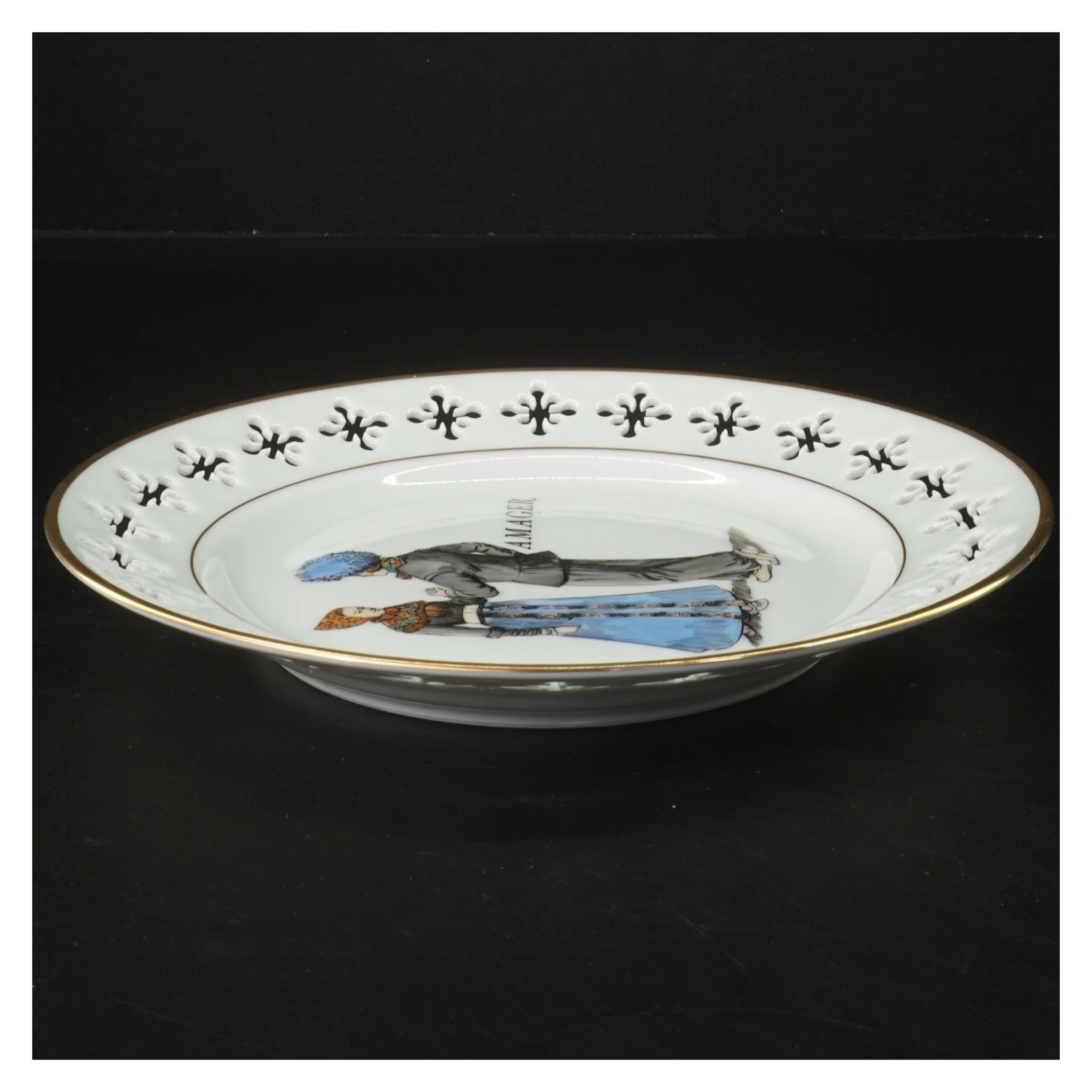 Porcelænstallerken med motiv fra B&G Porcelæn (str. Ø 22 cm)