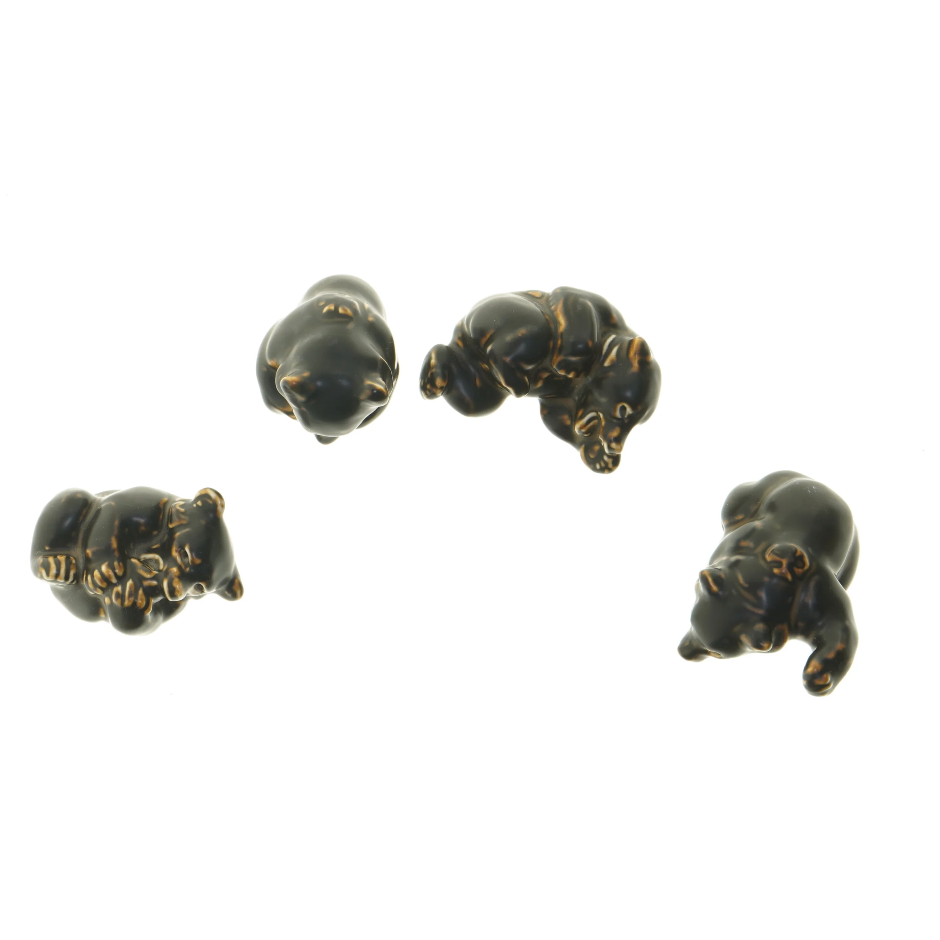 Stentøjs figurer af bjørne (str. 4 stk 9 cm) fra Royal Copenhagen