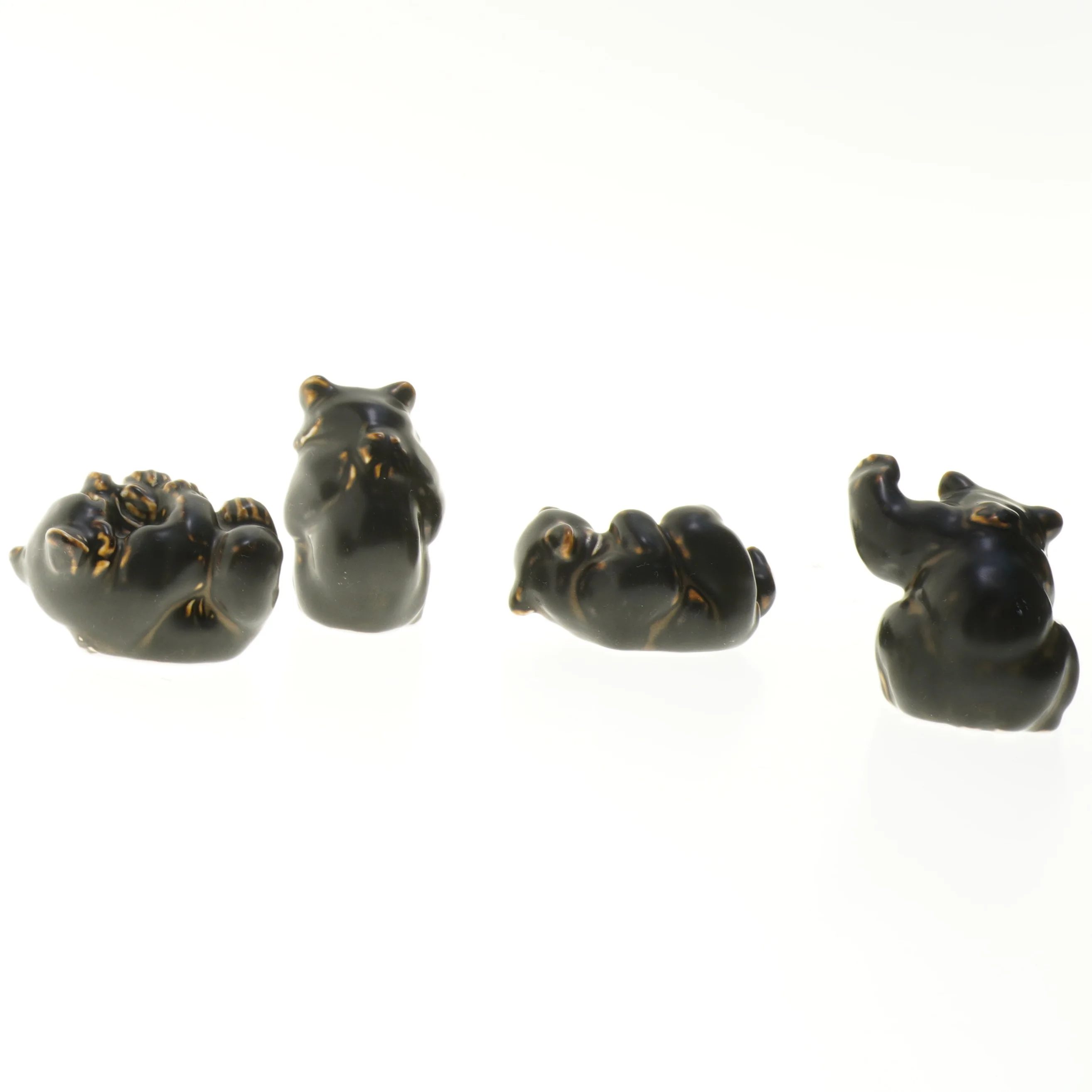 Stentøjs figurer af bjørne (str. 4 stk 9 cm) fra Royal Copenhagen