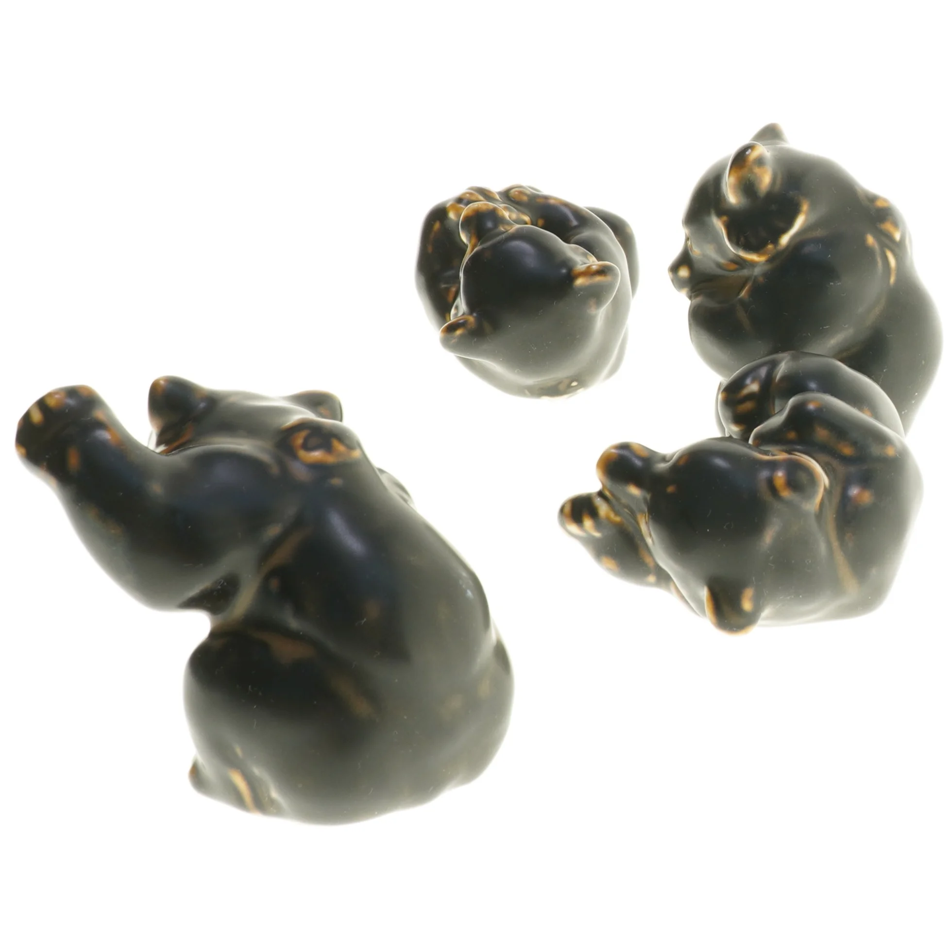 Stentøjs figurer af bjørne (str. 4 stk 9 cm) fra Royal Copenhagen