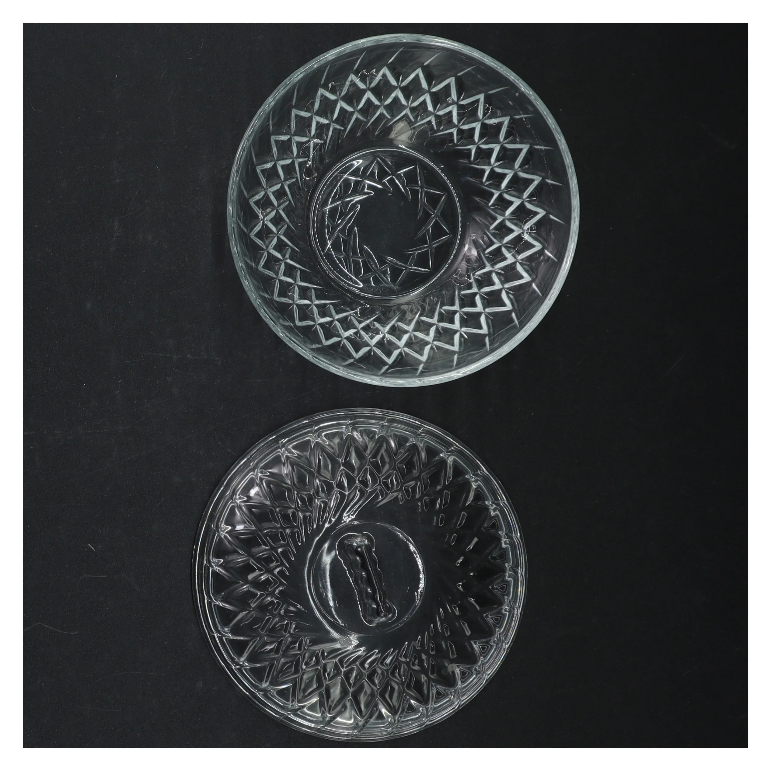 Krystalglas sukkerskål med låg