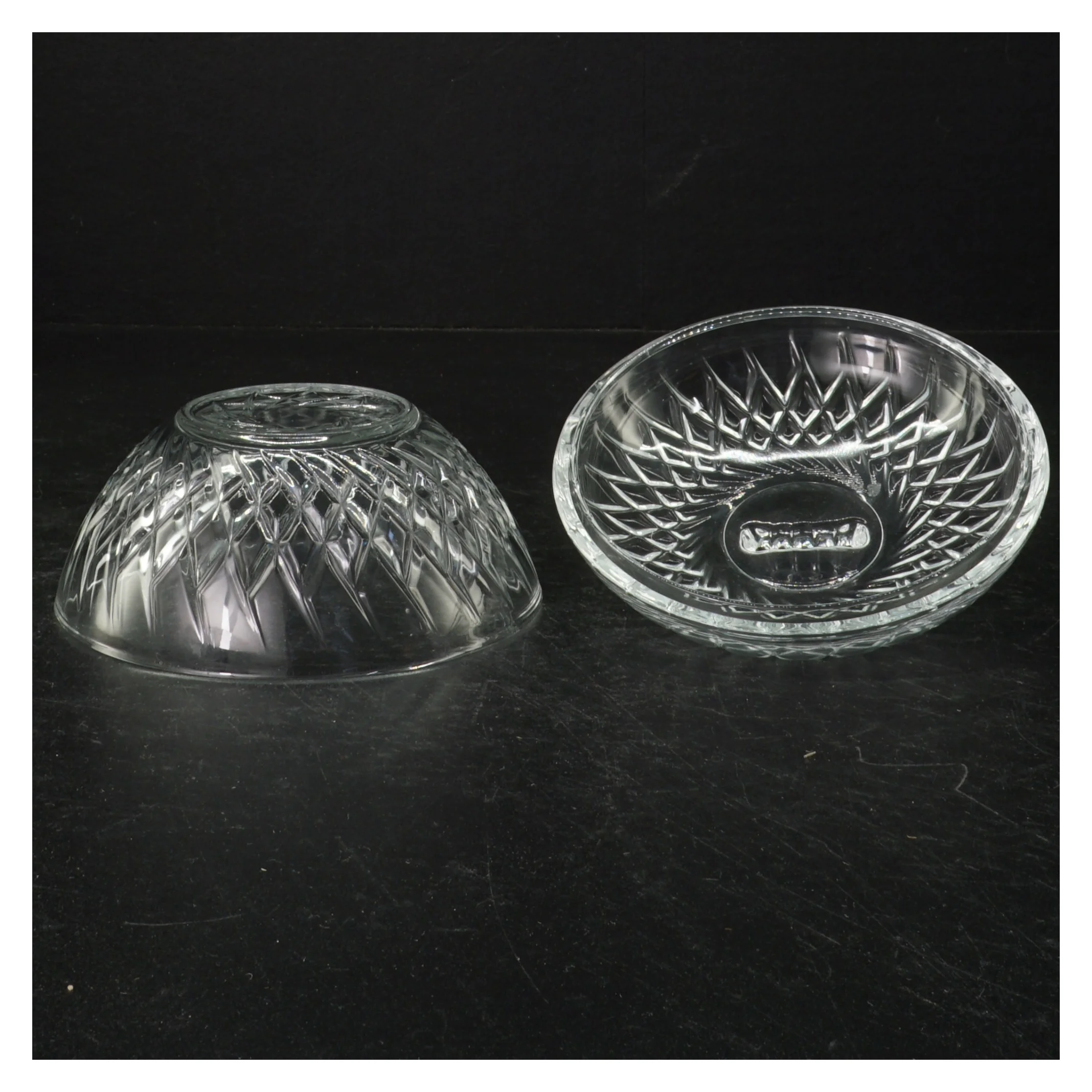 Krystalglas sukkerskål med låg