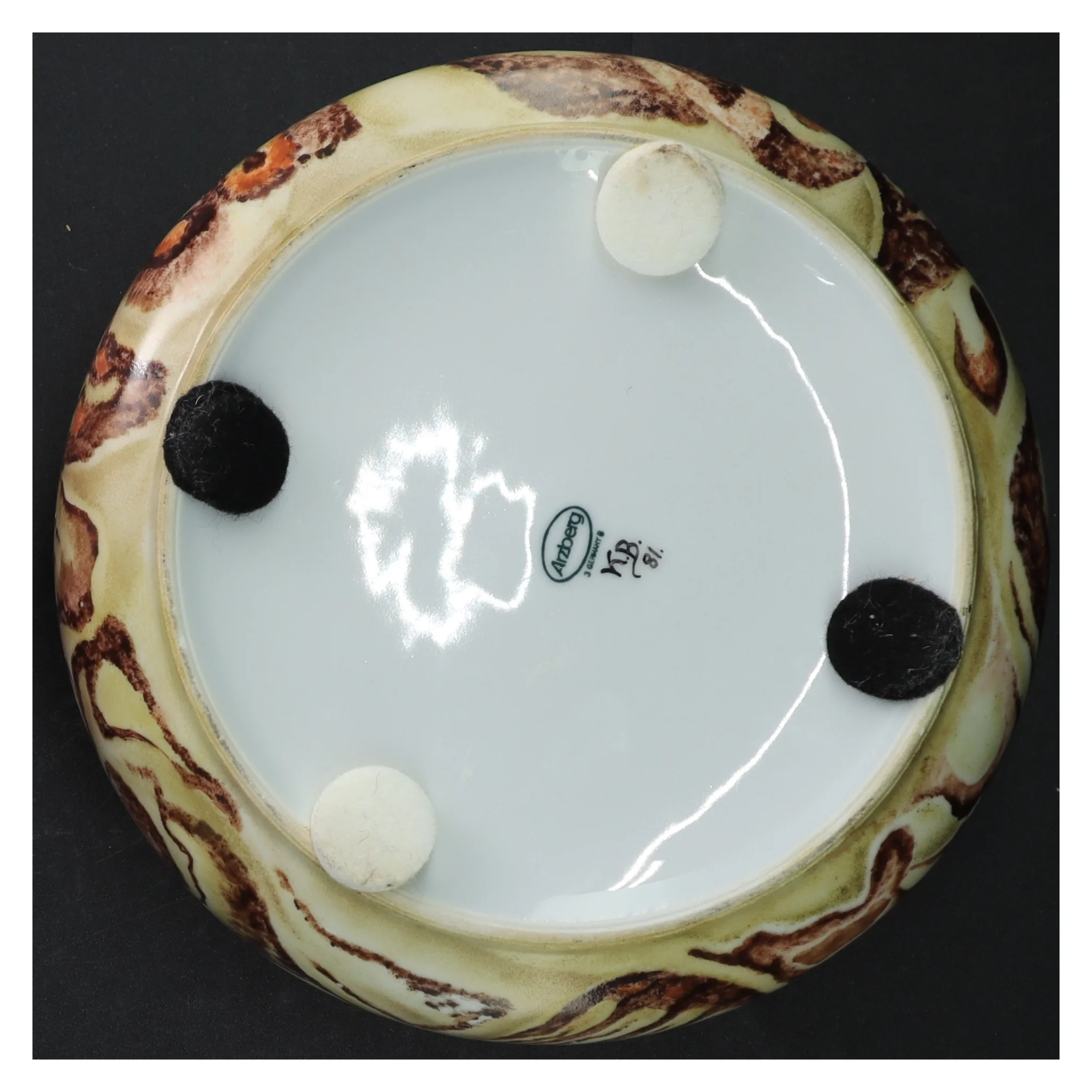 Porcelænsskål med marmoreret mønster fra Arzberg (str. 20 cm)