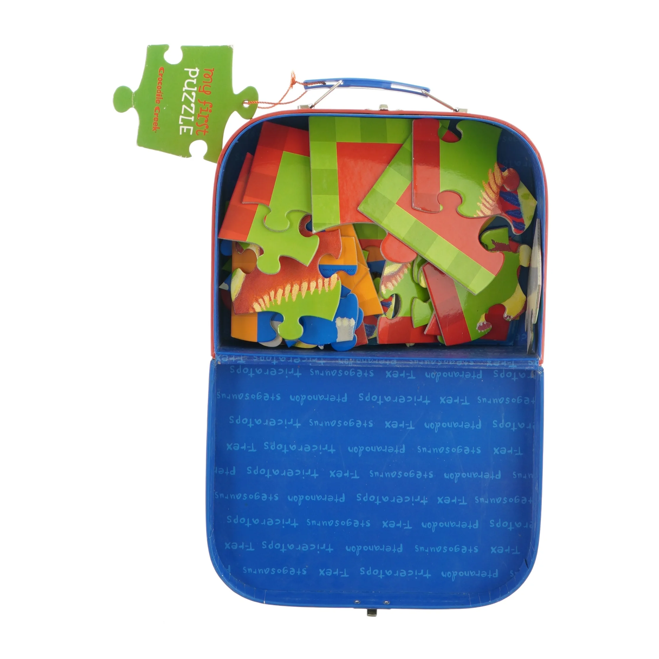 Kuffert med 3 dino puslespil