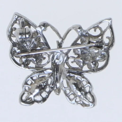 Sommerfugle broche med rhinsten (str. 3 cm)
