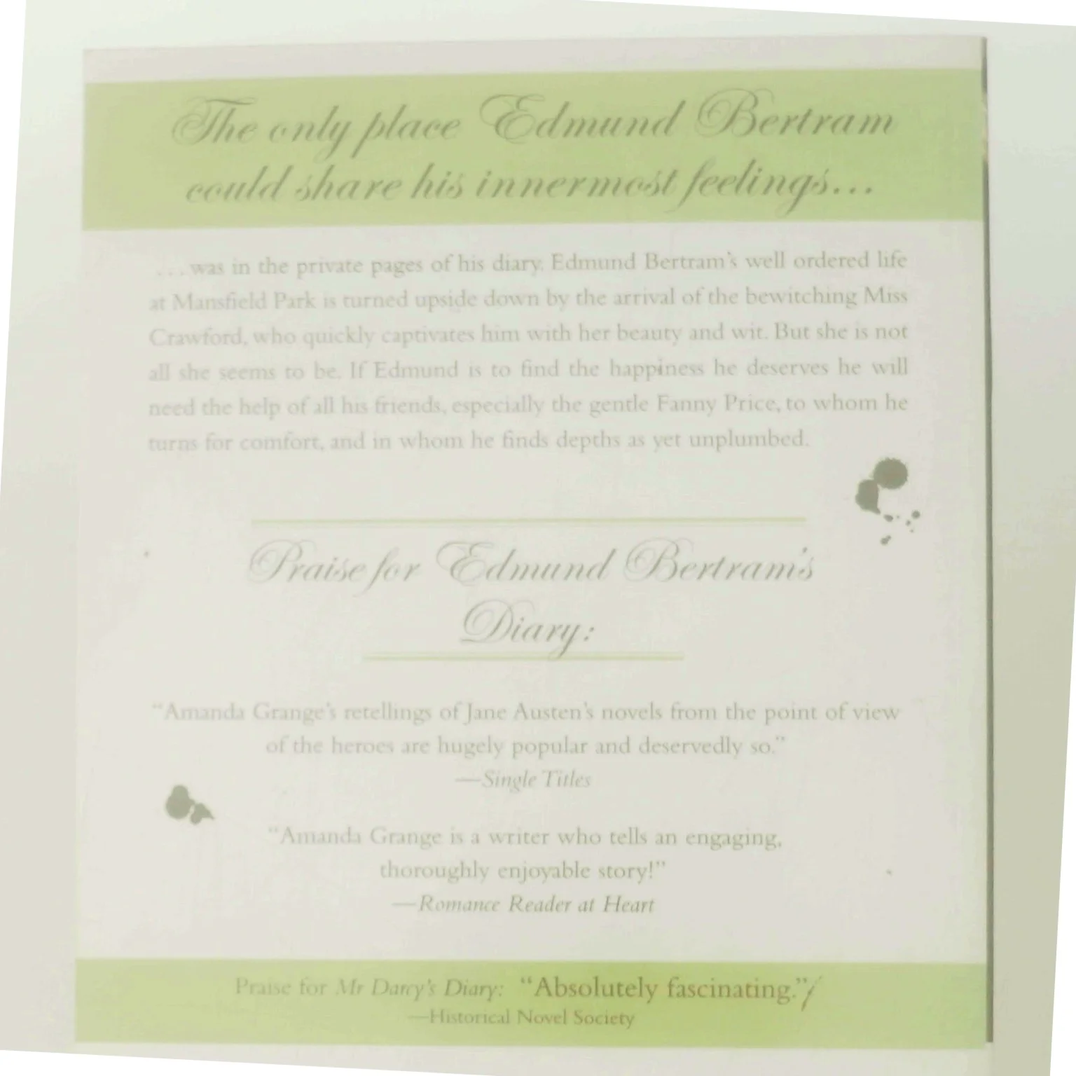 Edmund Bertram's Diary af Amanda Grange (Bog)