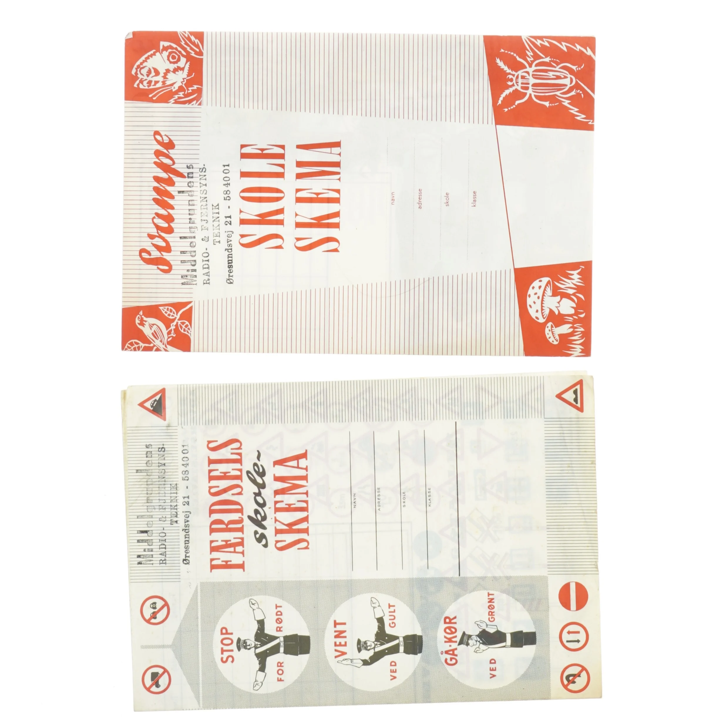 Vintage Skoleskema Plakater (str. 21x14 cm)