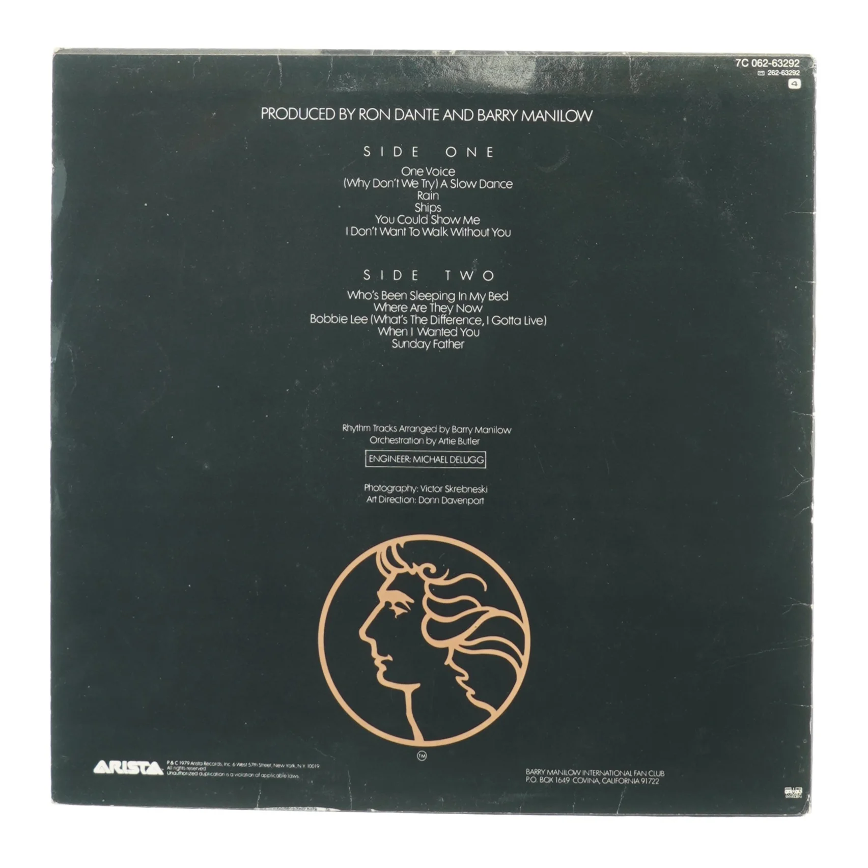 Barry Manilow, one voice fra Arista (str. 30 cm)