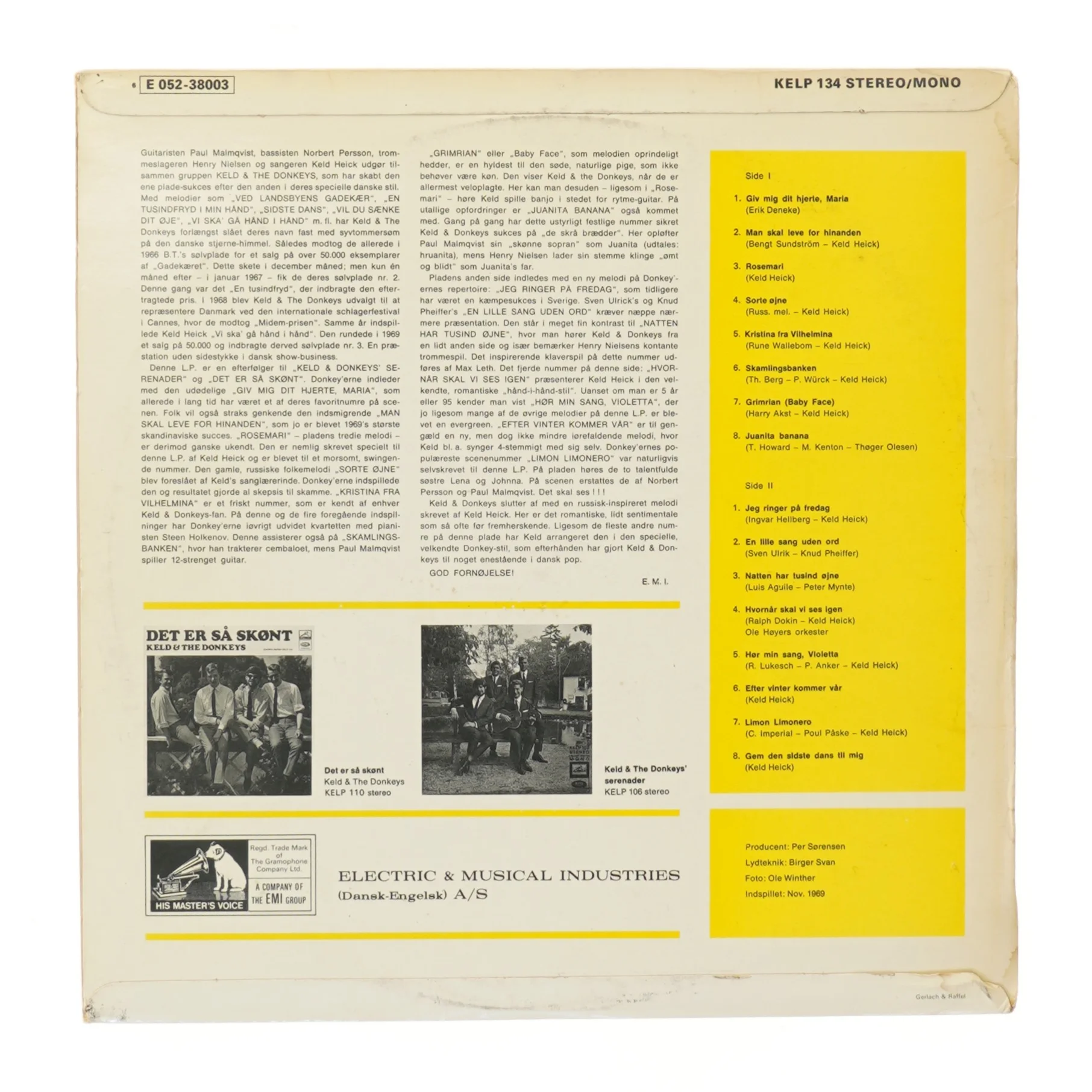 Keld & Donkeys LP Album fra EMI