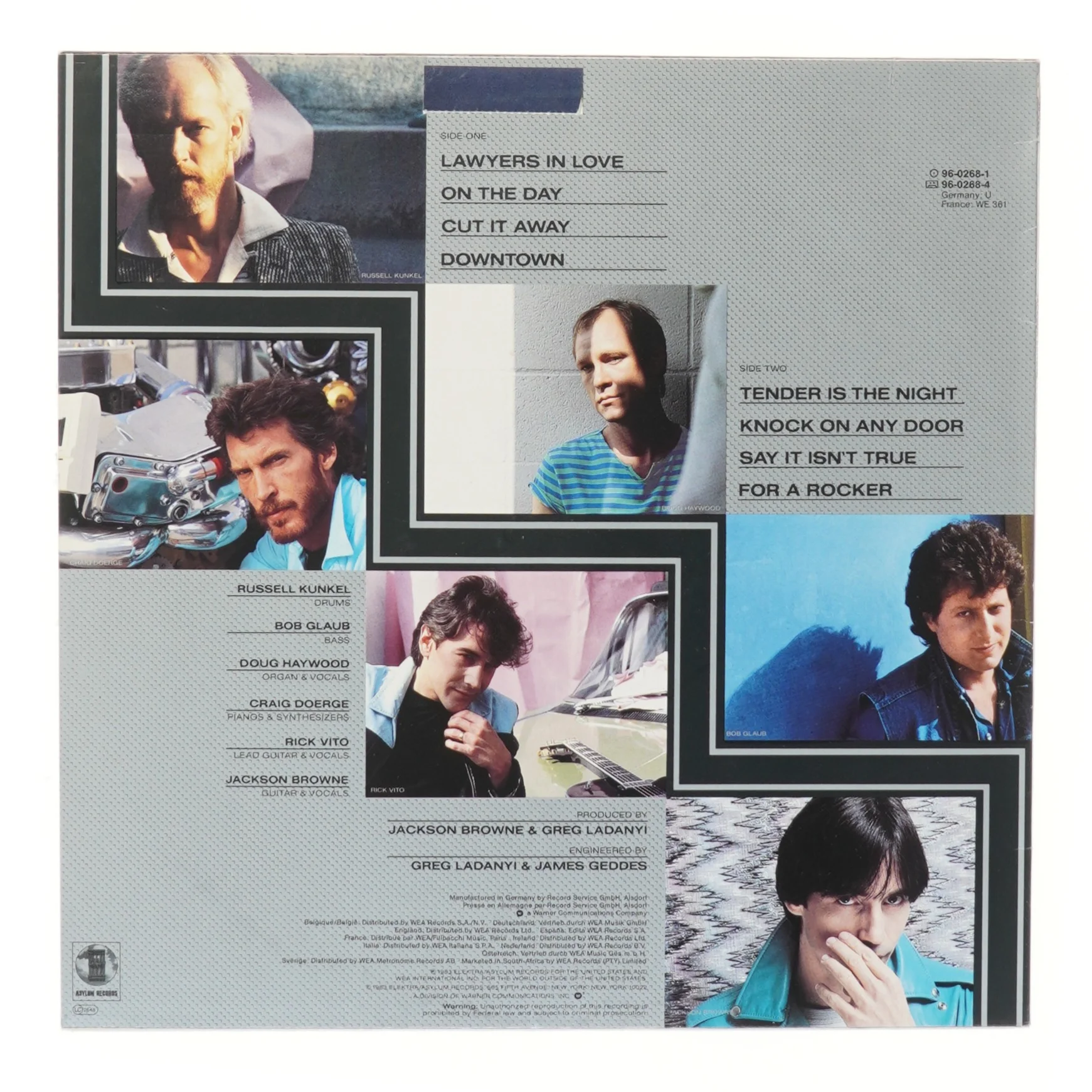 Jackson Browne - Lawyers in Love LP fra Asylum Records