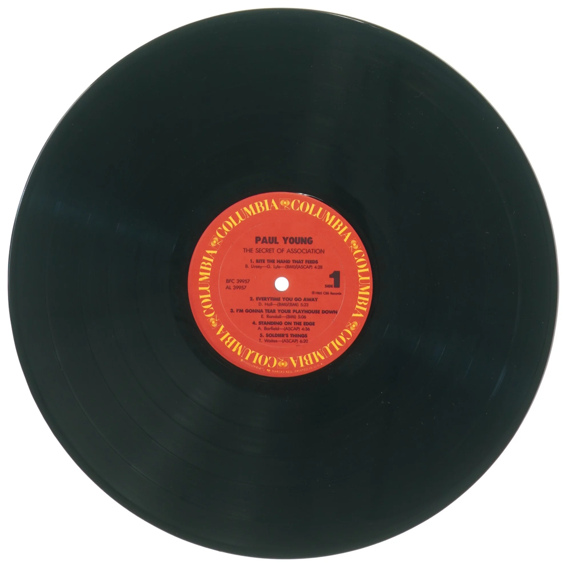 Paul Young - The Secret of Association LP fra Columbia (str. 31 x 31 cm)