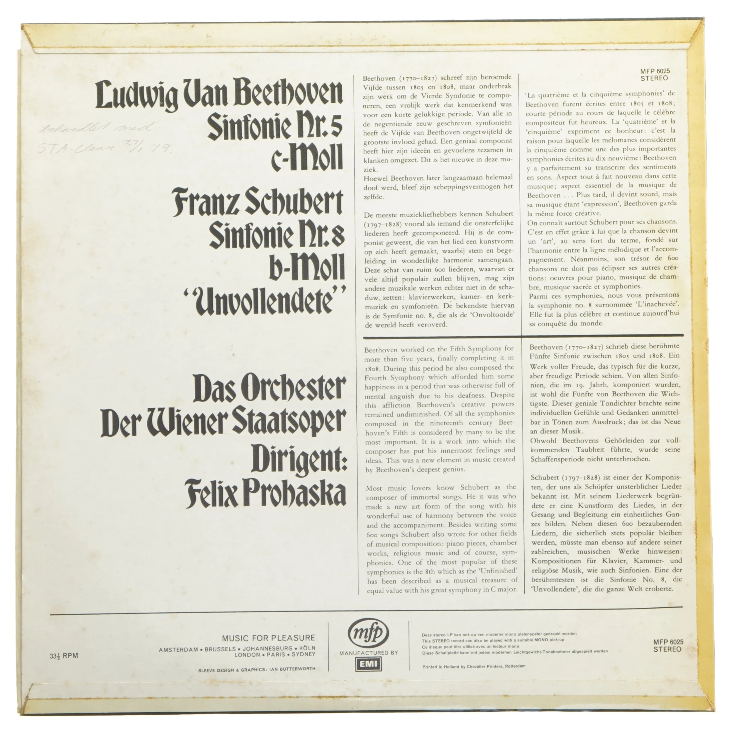 Beethoven og Schubert LP - Symfonier