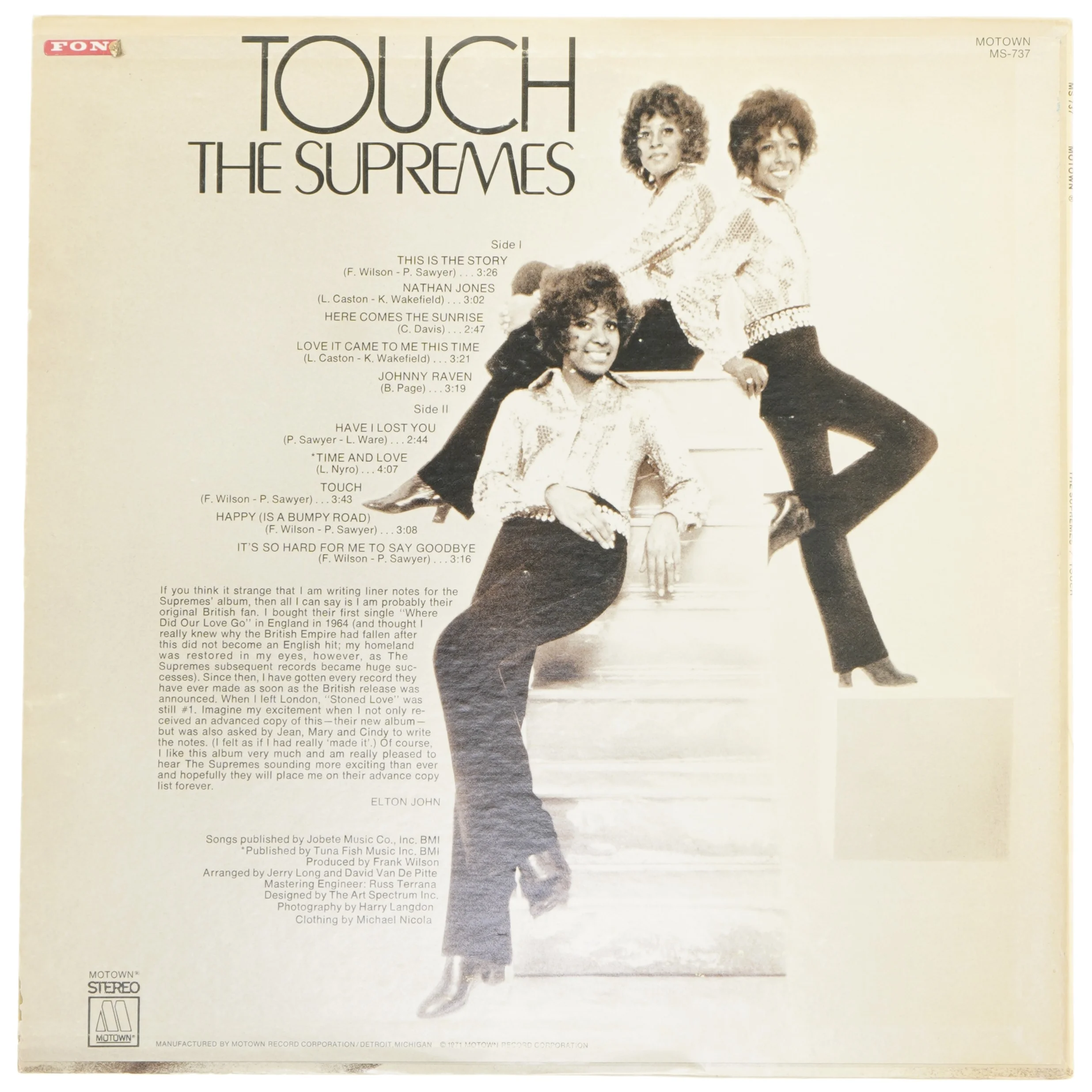 Touch - The Supremes vinyl album