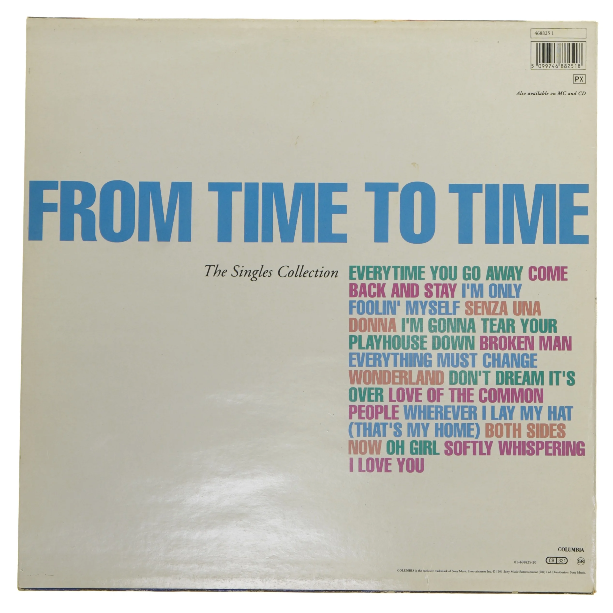 Paul Young LP: From Time to Time - The Singles Collection fra Columbia