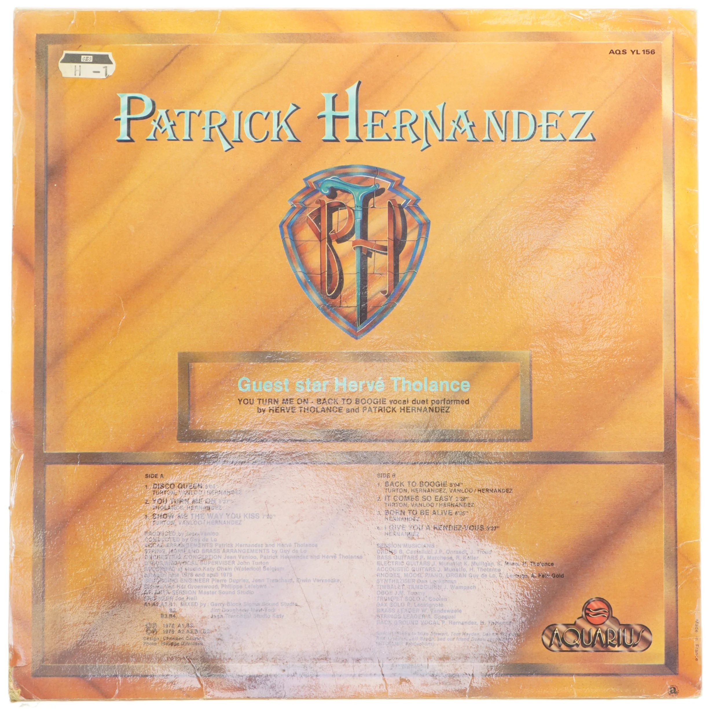Patrick Hernandez Born To Be Alive LP fra Aquarius