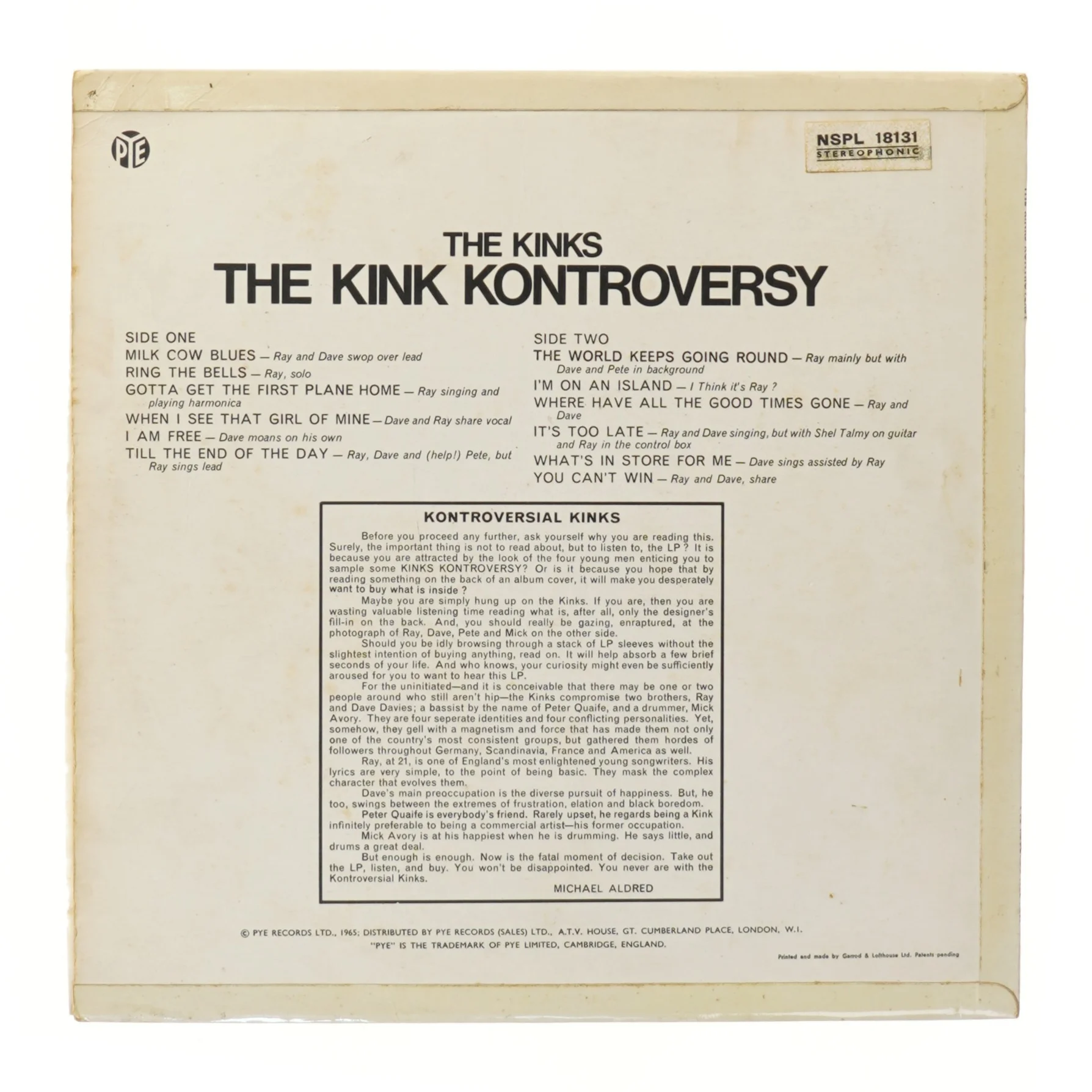 The Kinks' 'The Kink Kontroversy' album