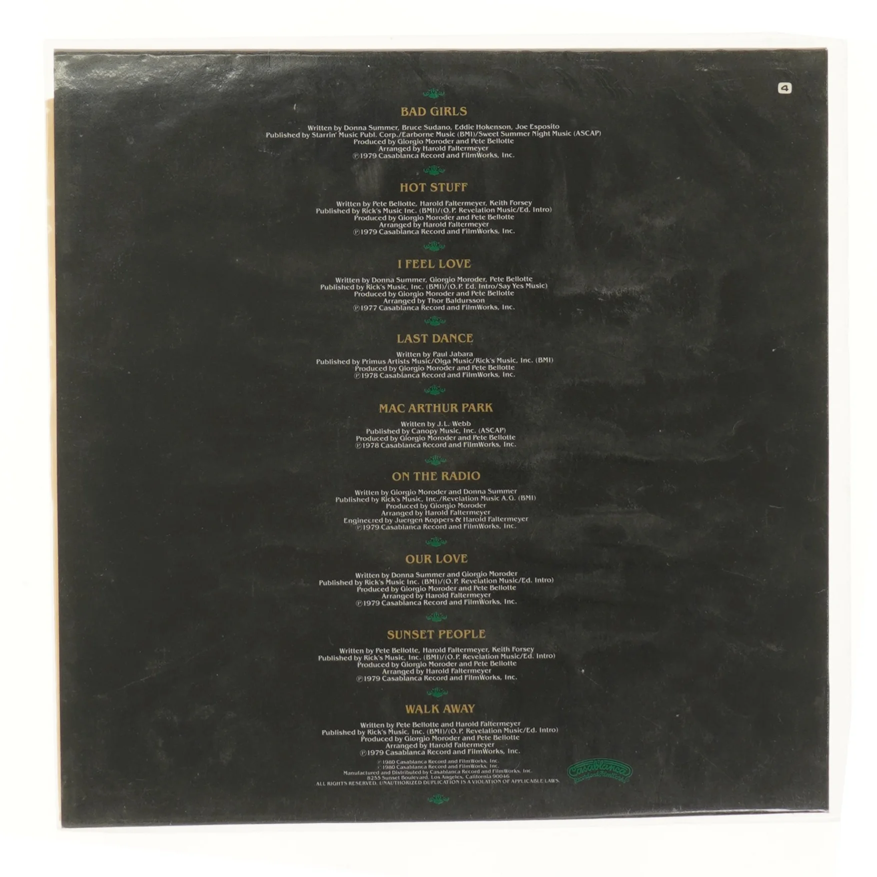 Donna Summer Walk Away LP