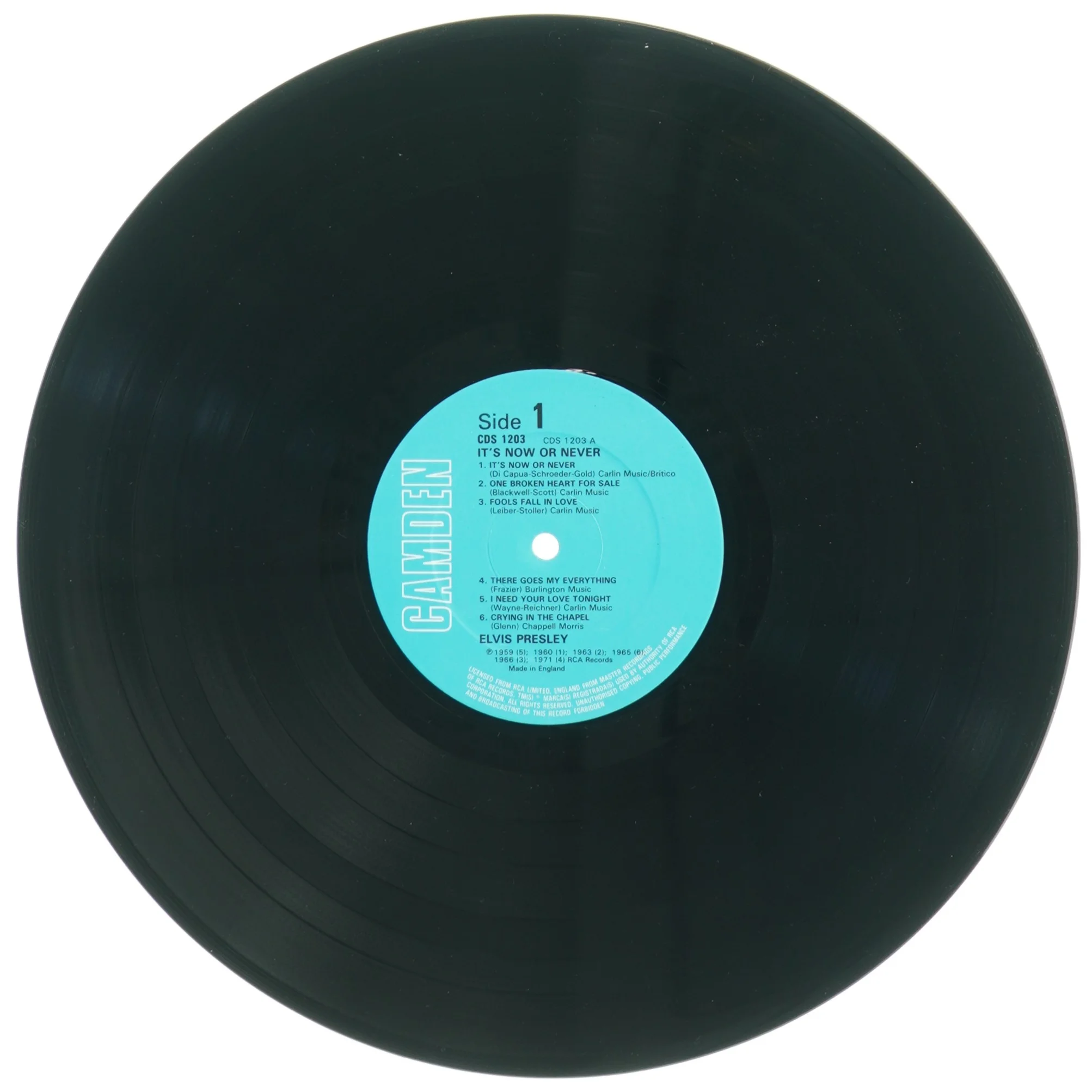 Elvis Presley vinylplade fra Camden (str. 31 x 31 cm)