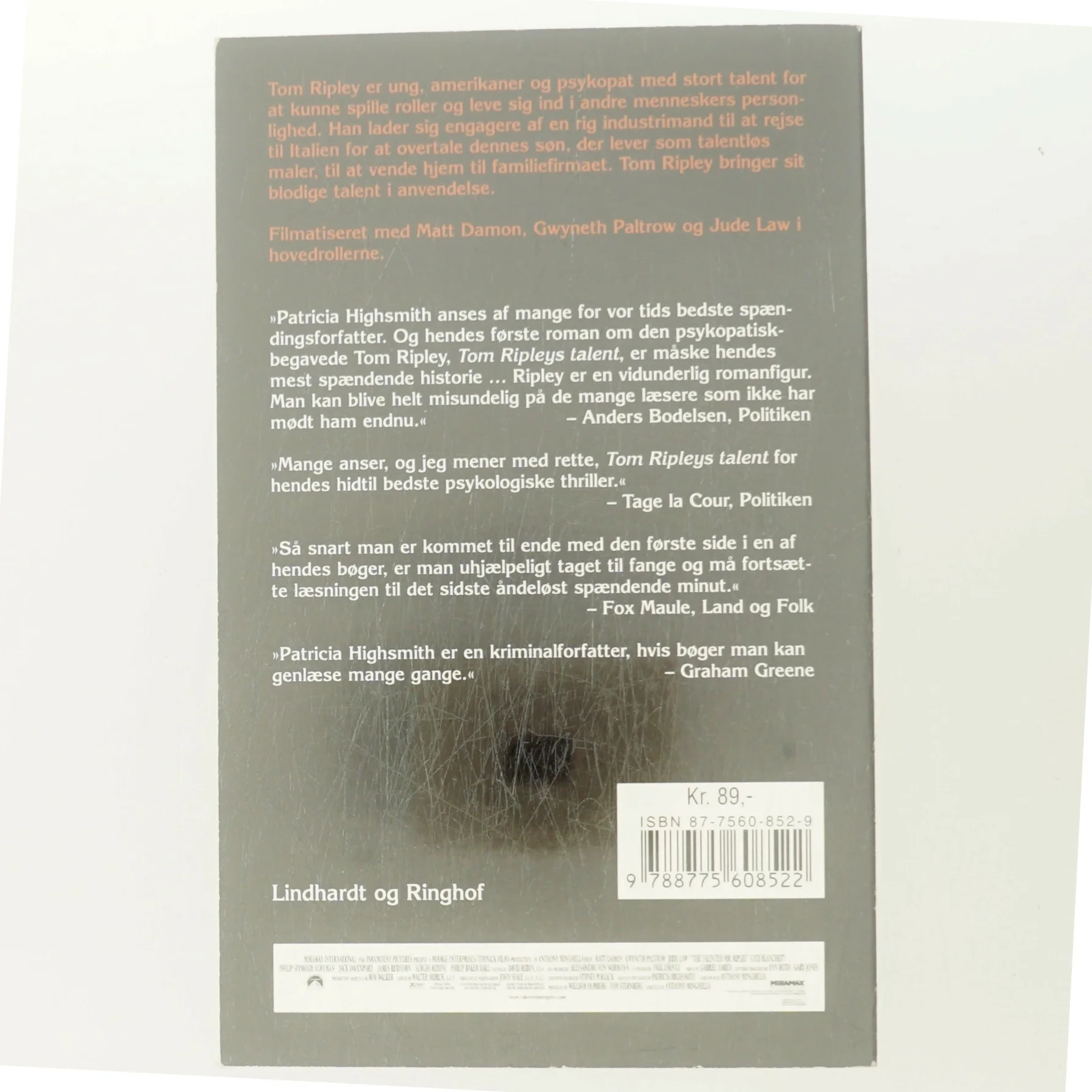 Tom Ripleys talent : kriminalroman af Patricia Highsmith (Bog)