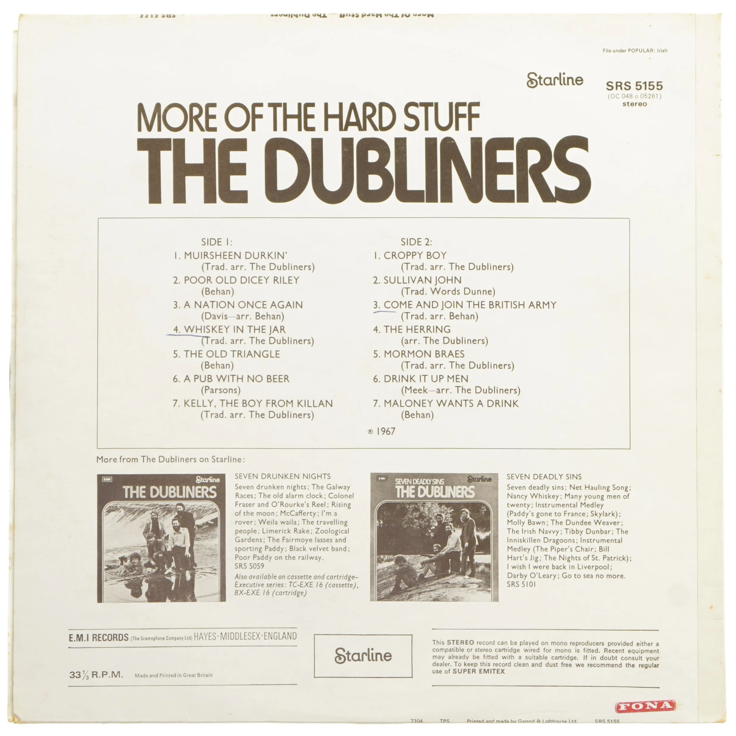 LP More of the Hard Stuff - The Dubliners