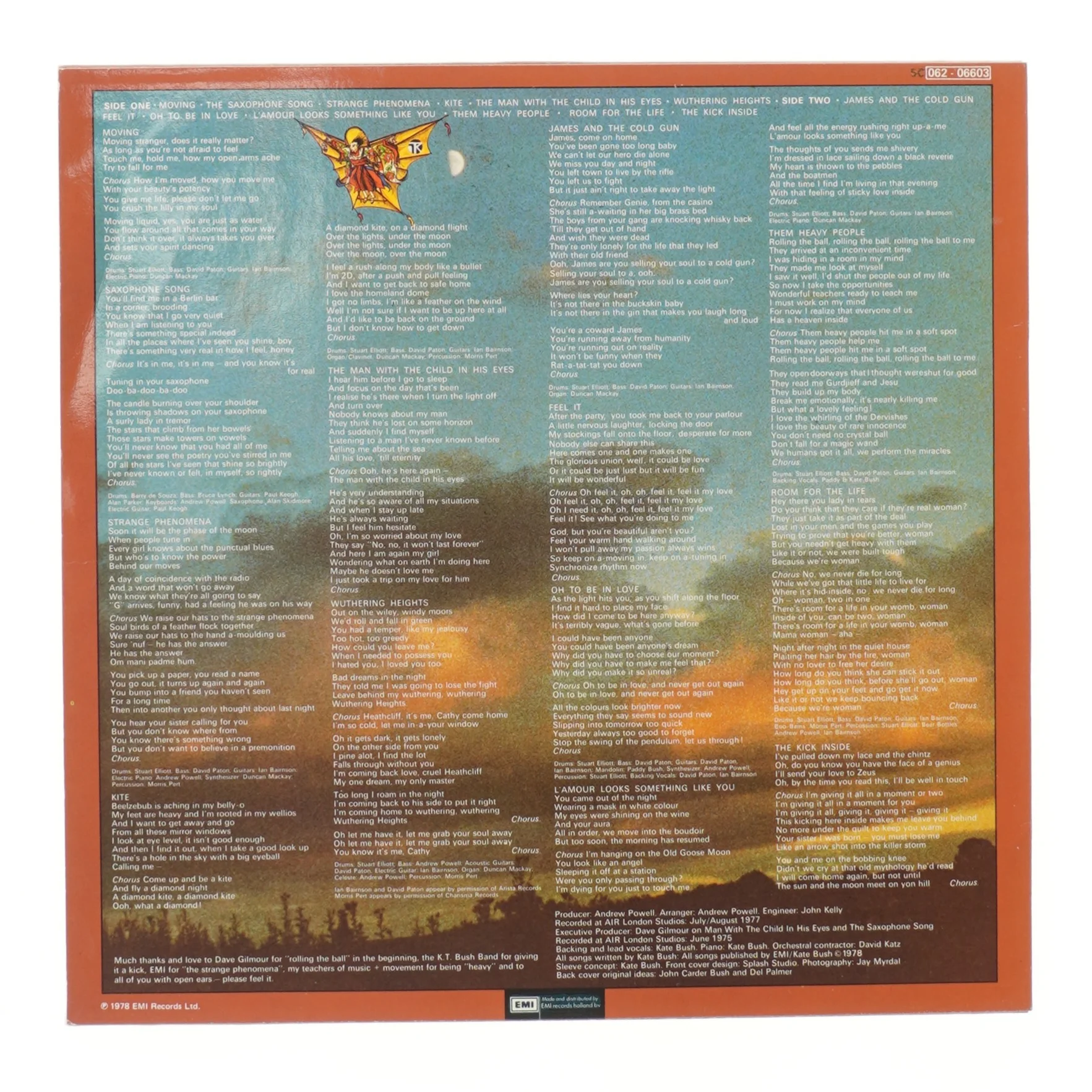 Kate Bush LP - The Kick Inside fra EMI Records Ltd.